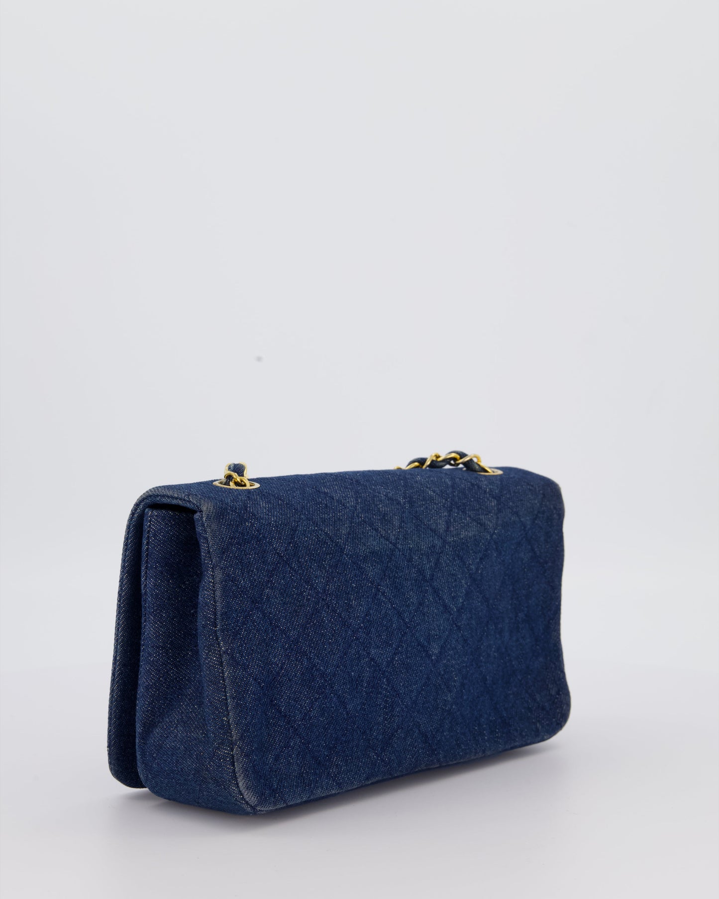 Chanel Single Chain Flap Bag in Quilted Denim with 24K Gold Hardware