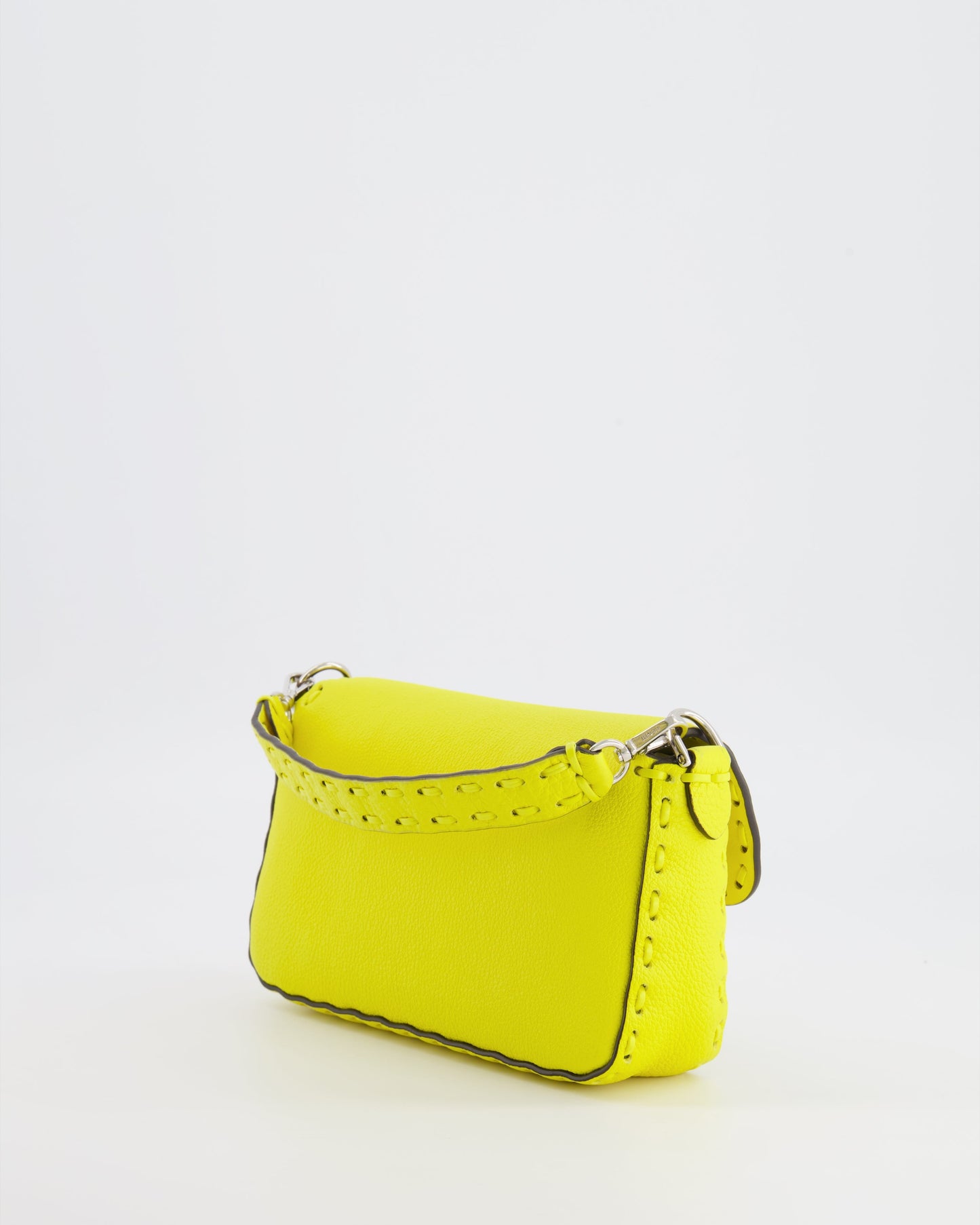Fendi Yellow Leather Mini Baguette Bag with Silver Hardware RRP £2,000