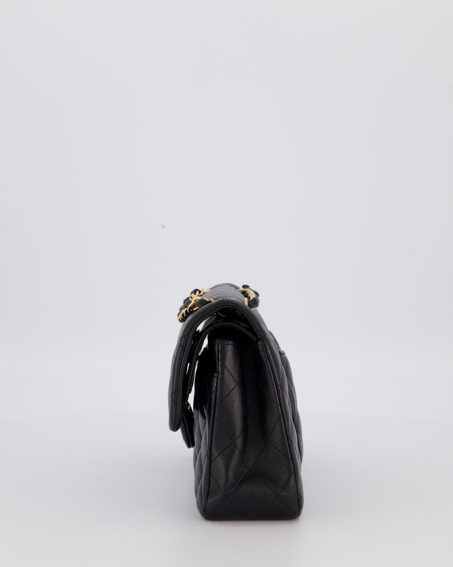 Chanel Black Small Classic Double Flap Bag in Lambskin Leather with Gold Hardware