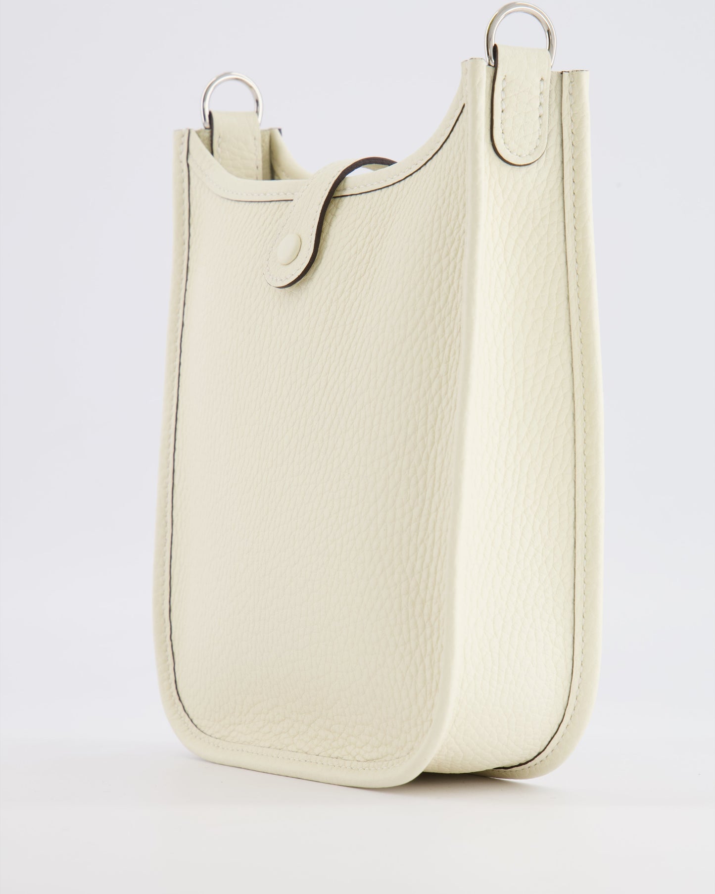 Hermès Mini Evelyne Amazone Bag in Cream Clemence Leather with Palladium Hardware