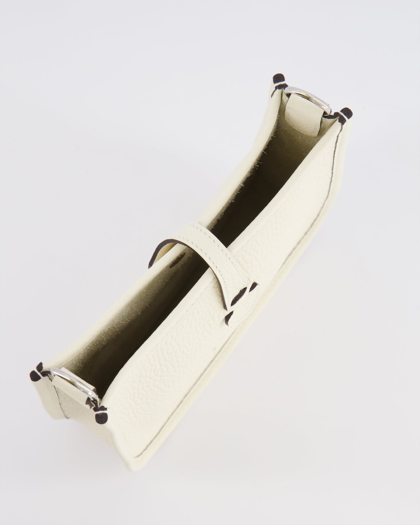 Hermès Mini Evelyne Amazone Bag in Cream Clemence Leather with Palladium Hardware