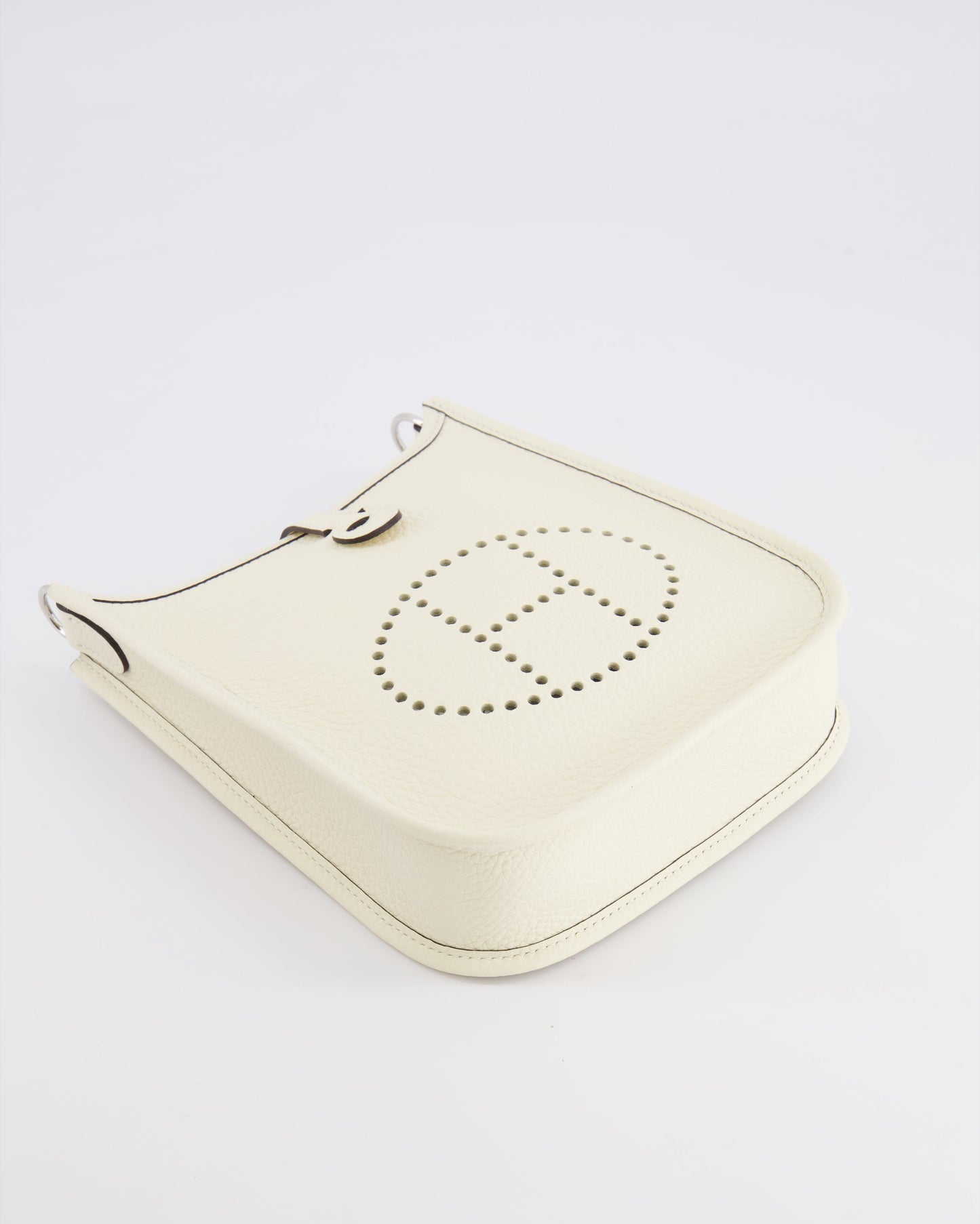 Hermès Mini Evelyne Amazone Bag in Cream Clemence Leather with Palladium Hardware