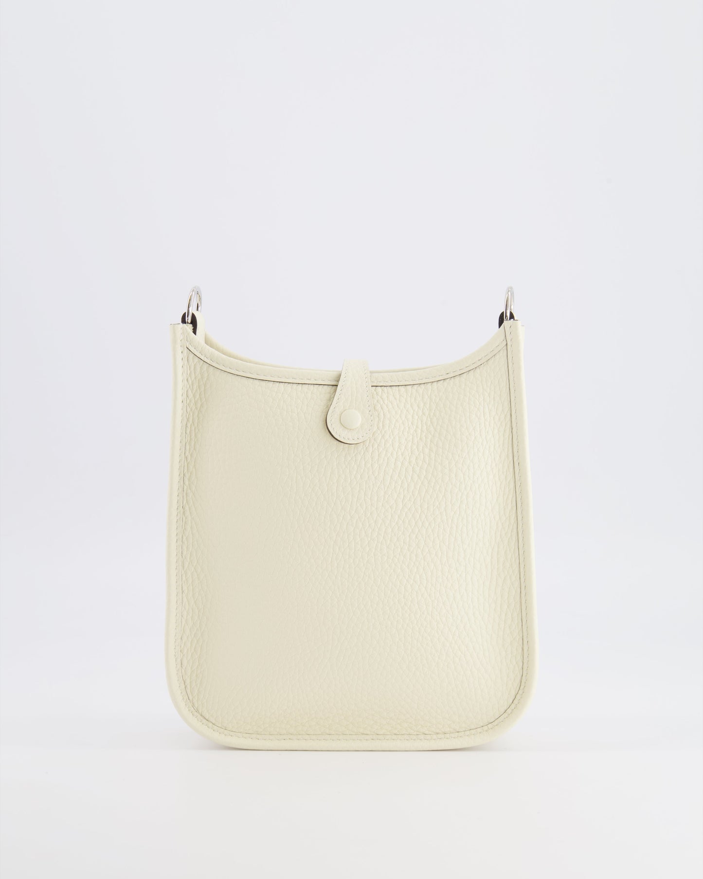 Hermès Mini Evelyne Amazone Bag in Cream Clemence Leather with Palladium Hardware