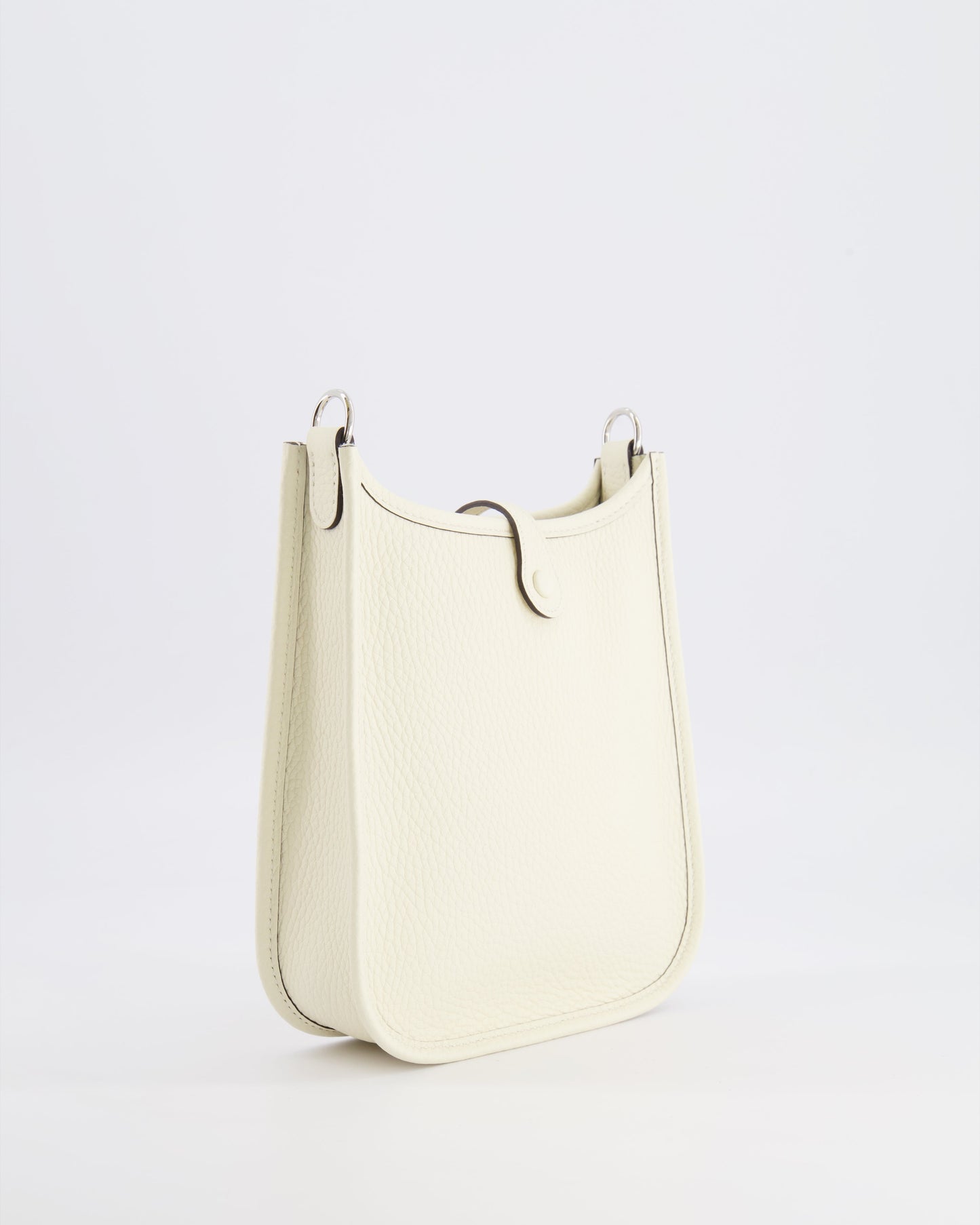 Hermès Mini Evelyne Amazone Bag in Cream Clemence Leather with Palladium Hardware
