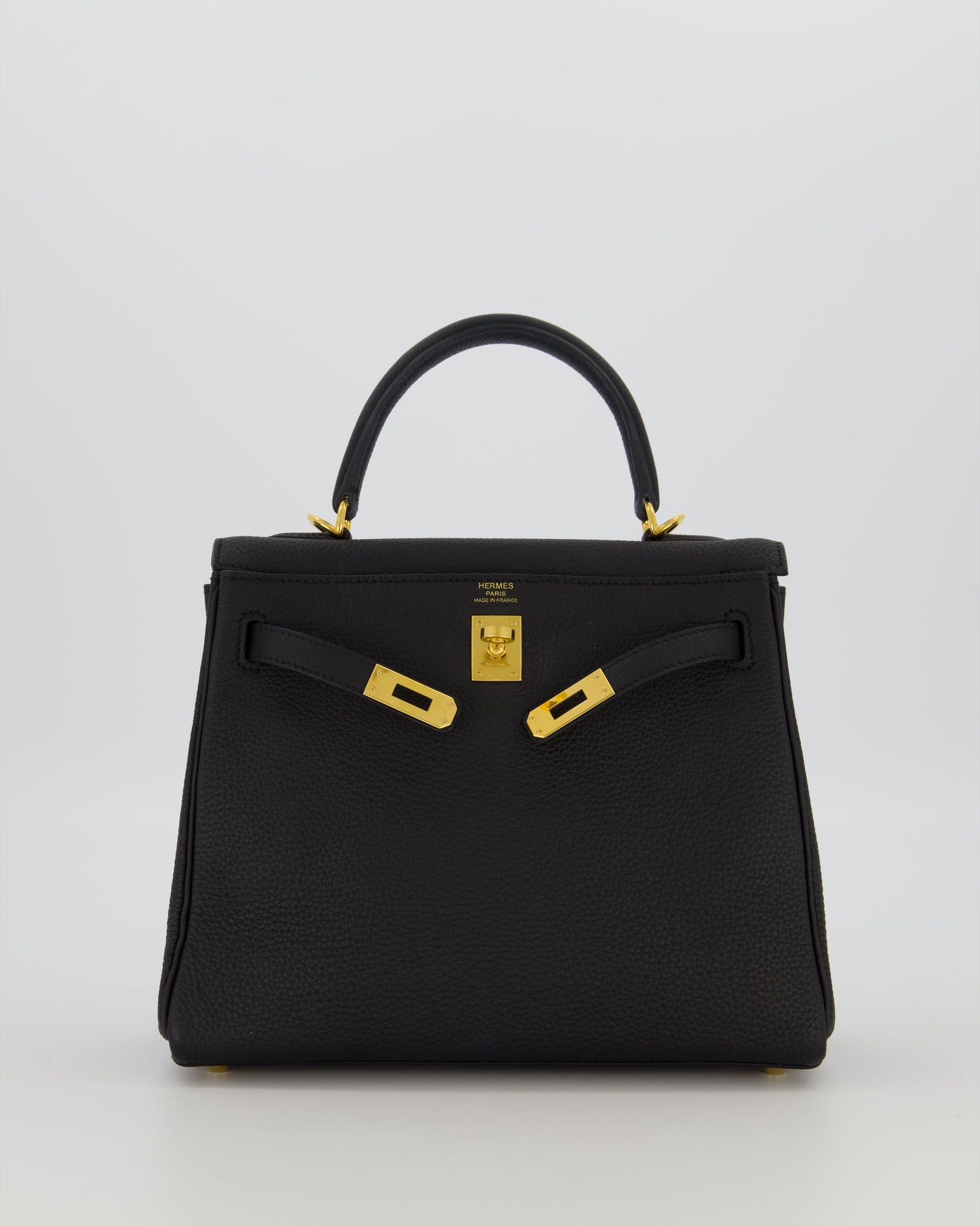 Hermès Kelly 25 Retourne Bag in Noir Togo Leather with Gold Hardware