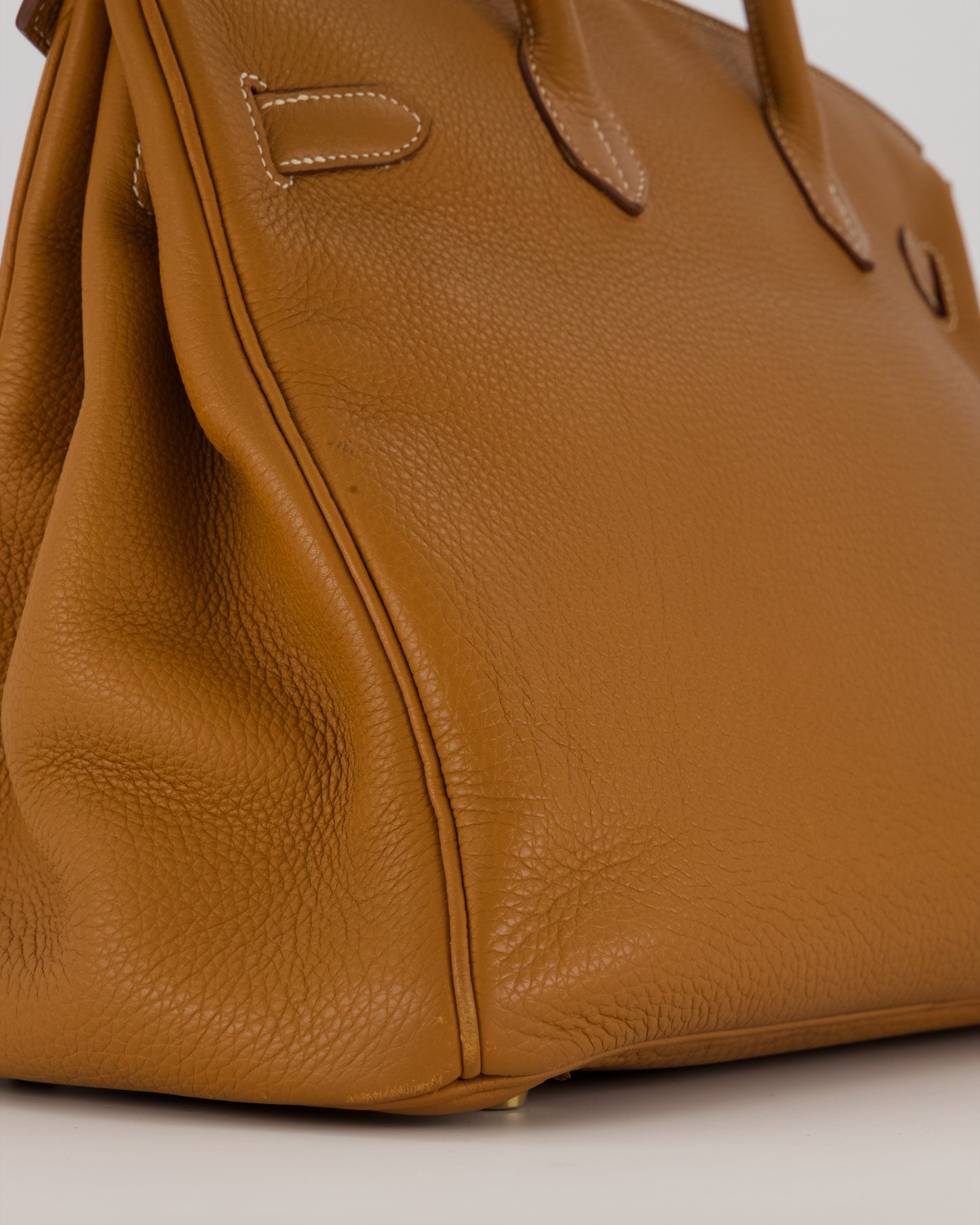 Hermès Birkin 35 Retourne Bag in Gold Clemence Leather with Gold Hardware