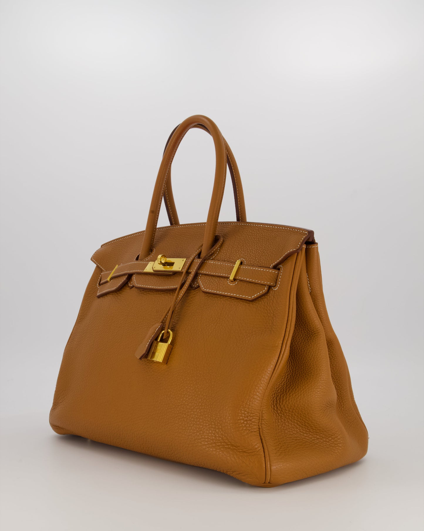 Hermès Birkin 35 Retourne Bag in Gold Clemence Leather with Gold Hardware