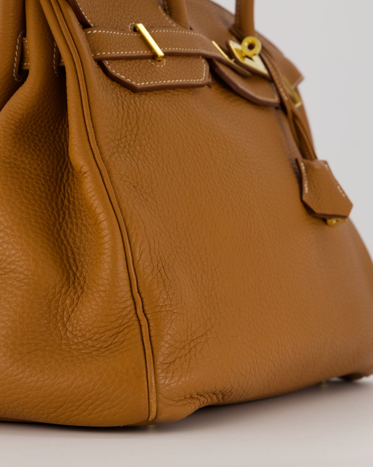 Hermès Birkin 35 Retourne Bag in Gold Clemence Leather with Gold Hardware