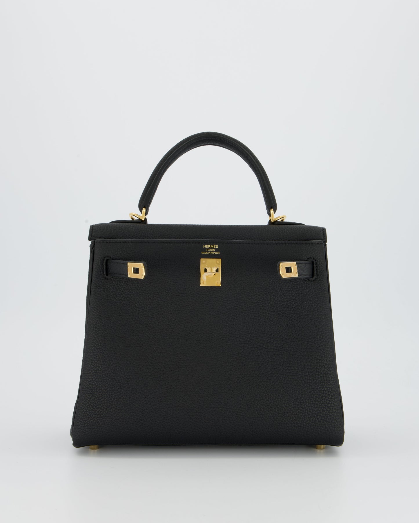 Hermès Kelly 25 Retourne Bag in Noir Togo Leather and Gold Hardware