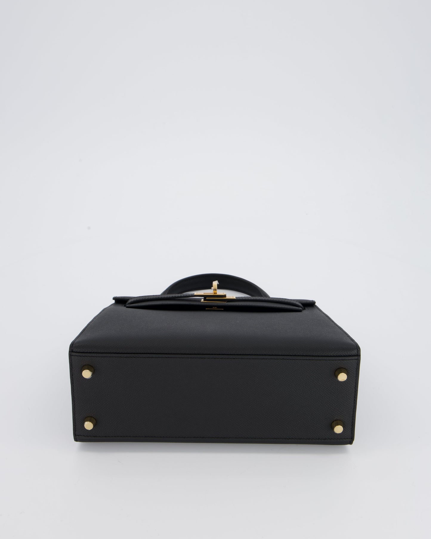 *HOT* Hermès Kelly 25 Sellier Bag in Noir Epsom Leather with Gold Hardware