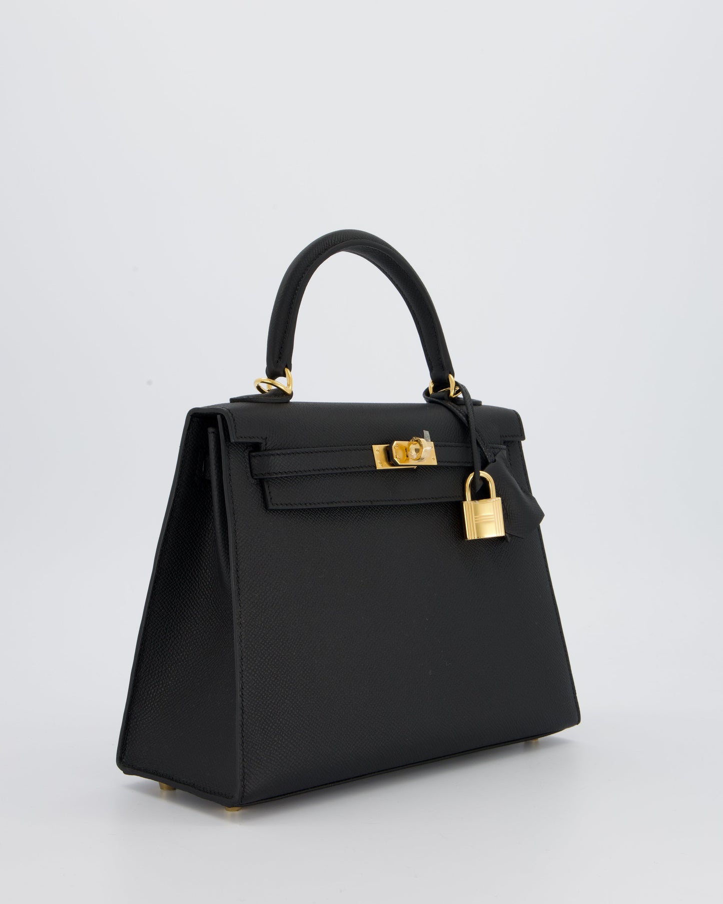 *HOT* Hermès Kelly 25 Sellier Bag in Noir Epsom Leather with Gold Hardware
