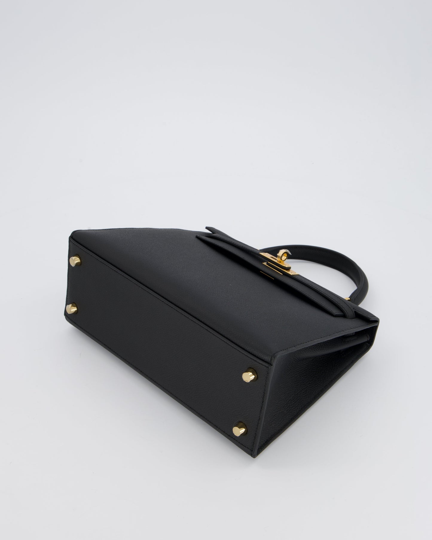*HOT* Hermès Kelly 25 Sellier Bag in Noir Epsom Leather with Gold Hardware