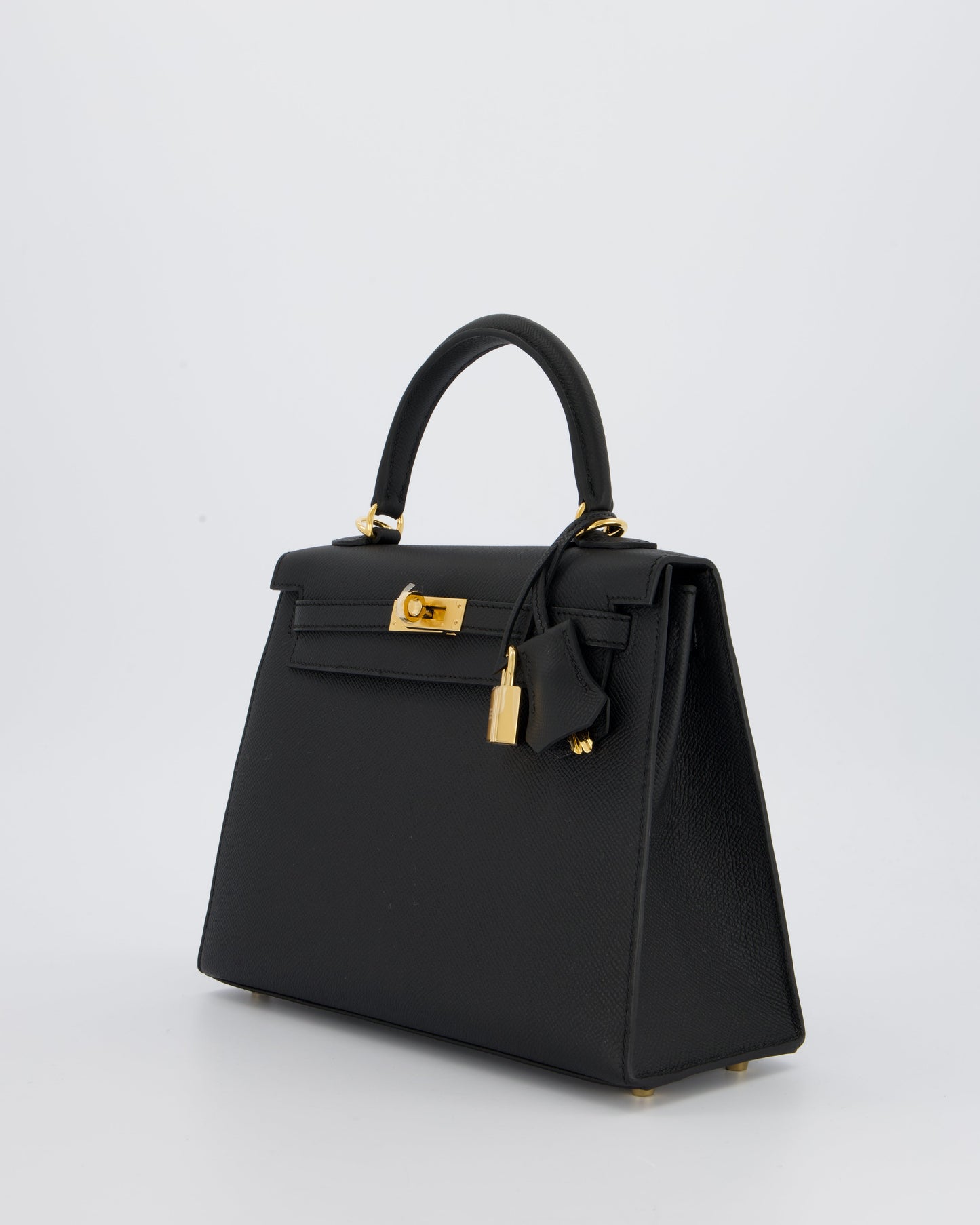 *HOT* Hermès Kelly 25 Sellier Bag in Noir Epsom Leather with Gold Hardware
