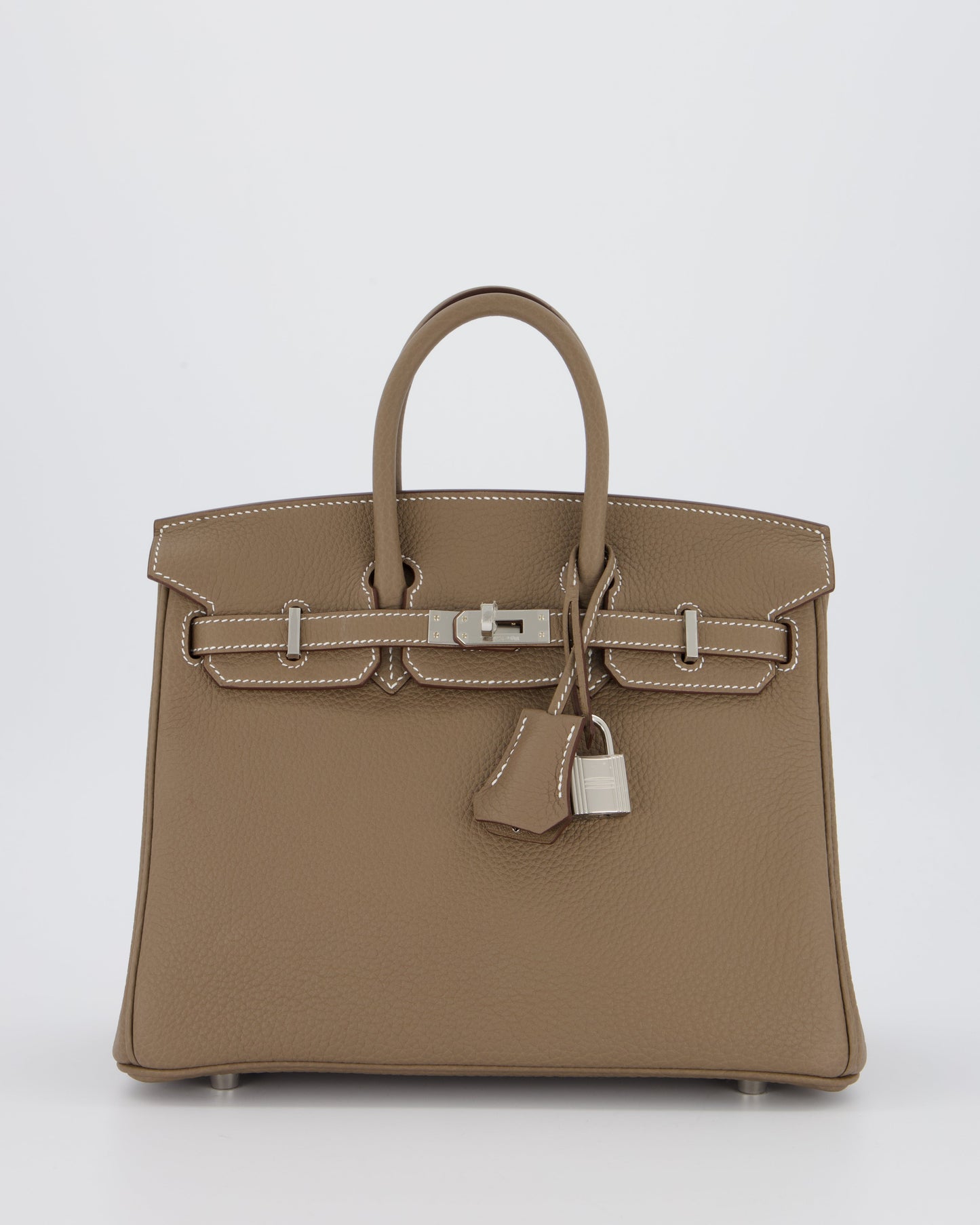 Hermès Birkin 25 Retourne Bag in Etoupe Togo Leather with Palladium Hardware