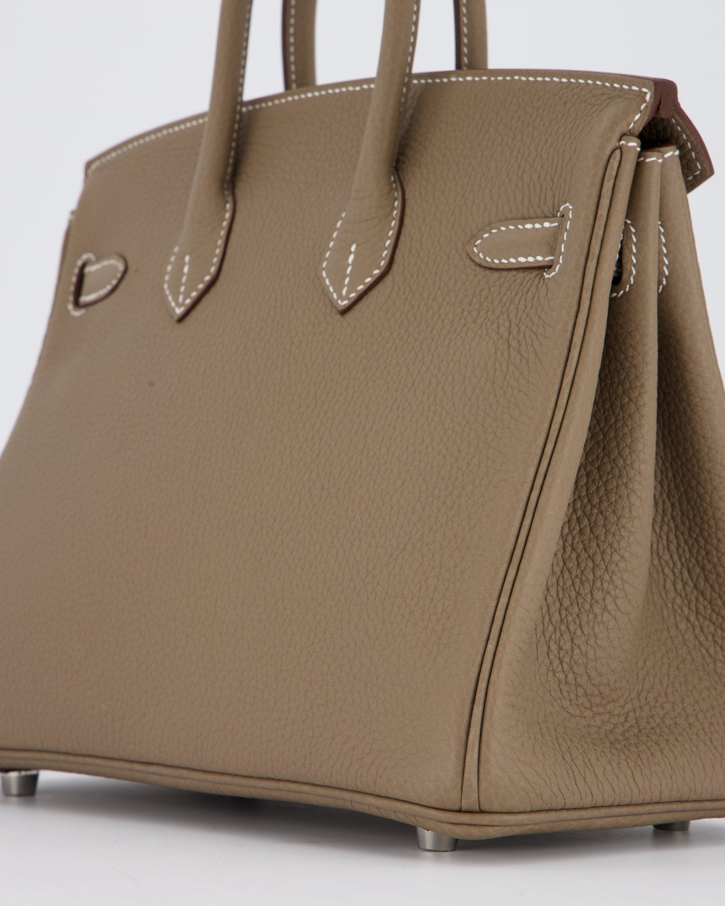 Hermès Birkin 25 Retourne Bag in Etoupe Togo Leather with Palladium Hardware