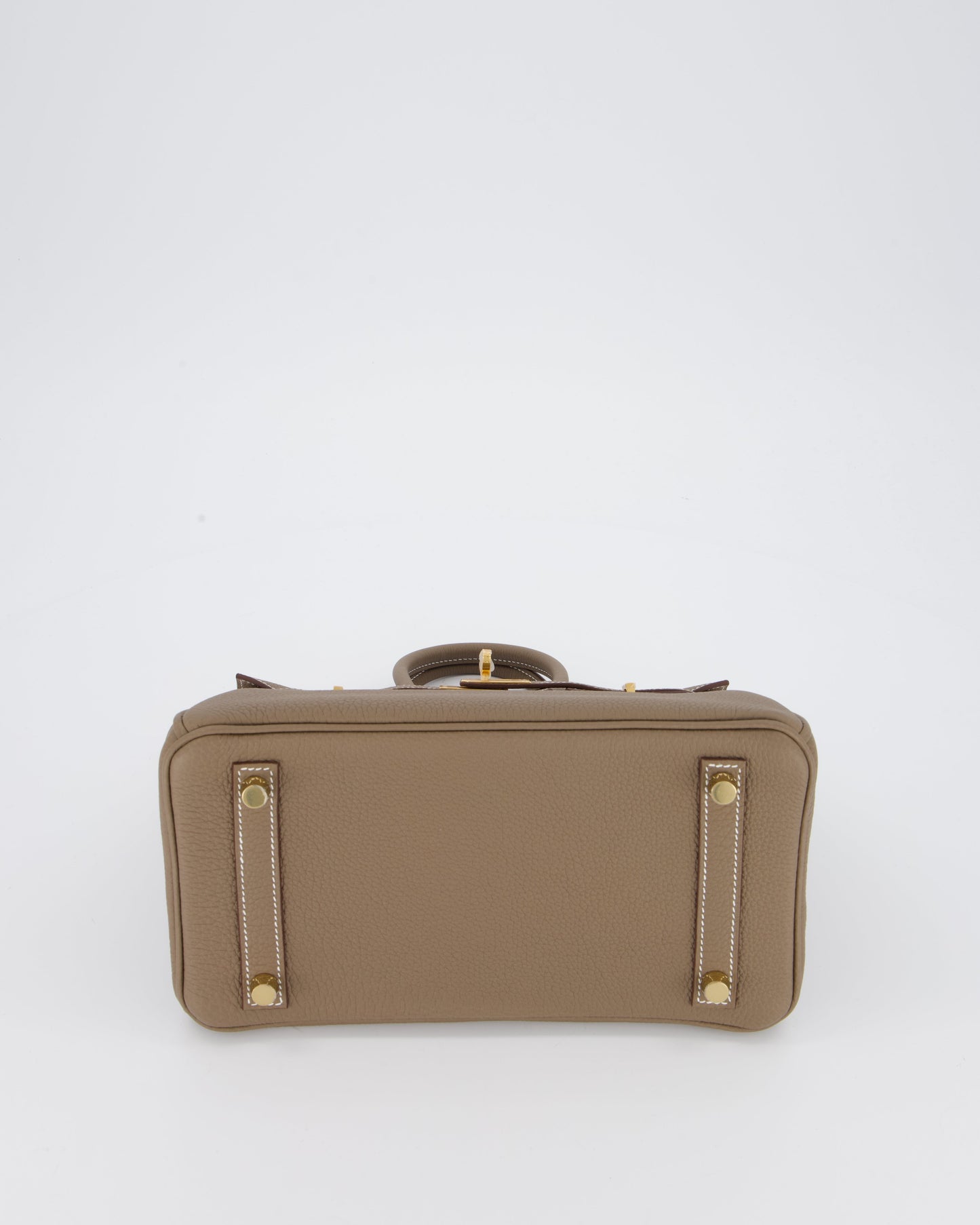 *RARE* Hermès Birkin 25 Retourne Bag in Etoupe Togo Leather with Gold Hardware