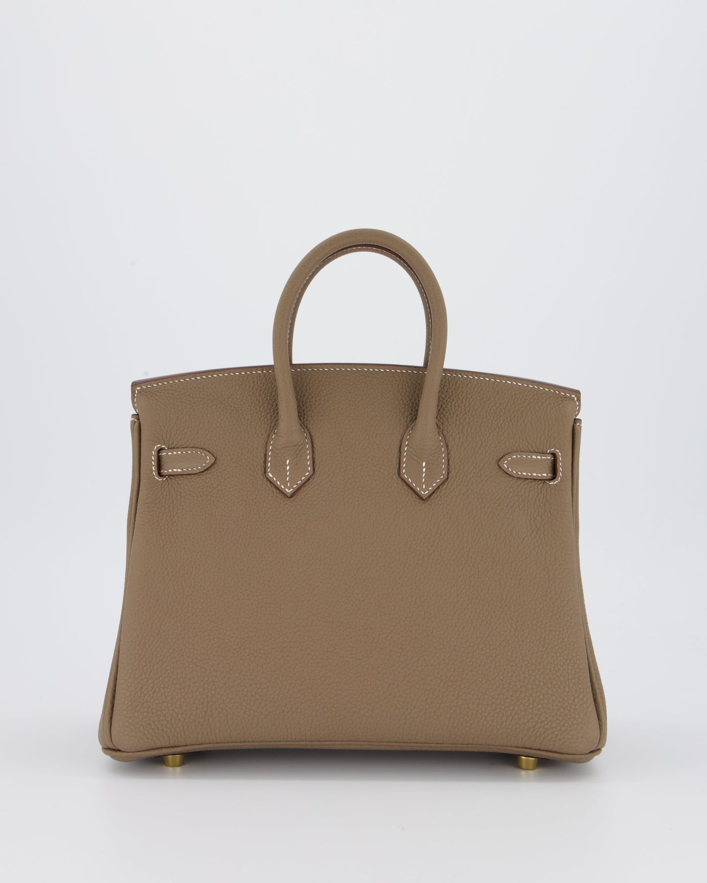 *RARE* Hermès Birkin 25 Retourne Bag in Etoupe Togo Leather with Gold Hardware