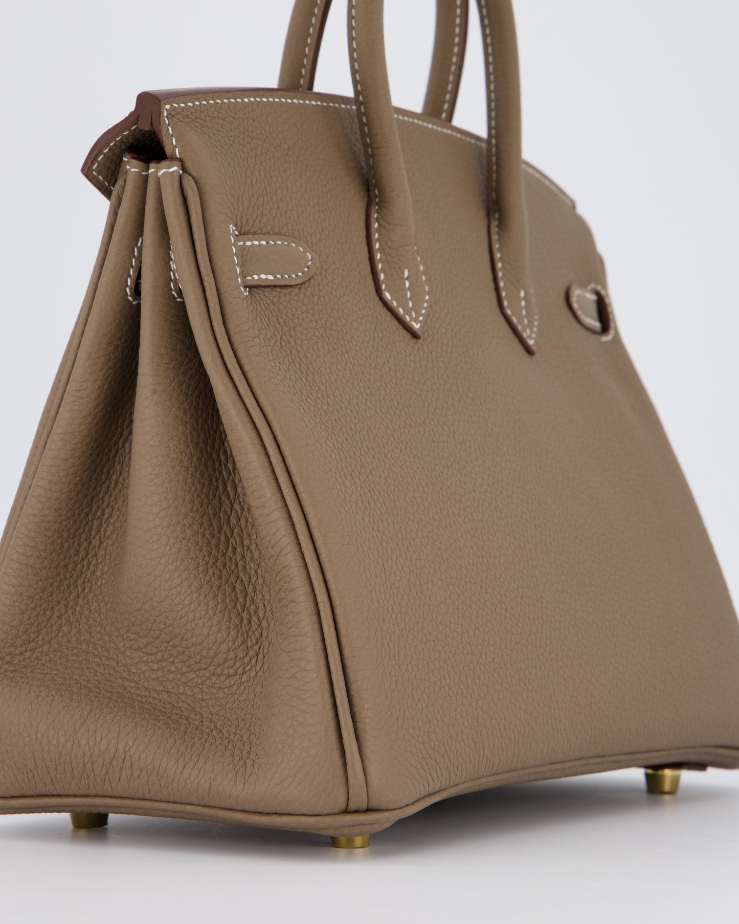 *RARE* Hermès Birkin 25 Retourne Bag in Etoupe Togo Leather with Gold Hardware