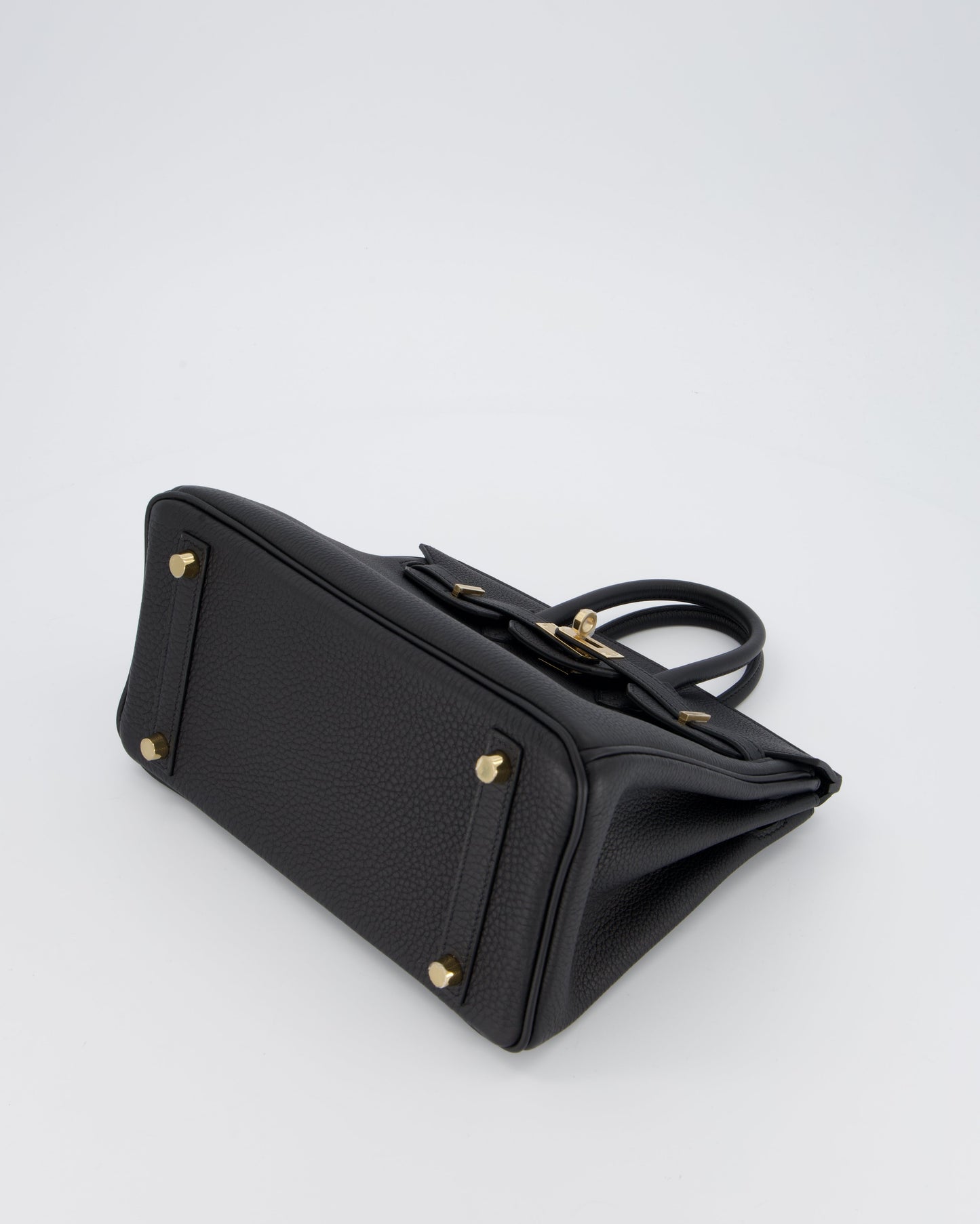*SUPER RARE* Hermès Birkin 25 Retourne Bag in Noir Togo Leather with Permabrass Hardware