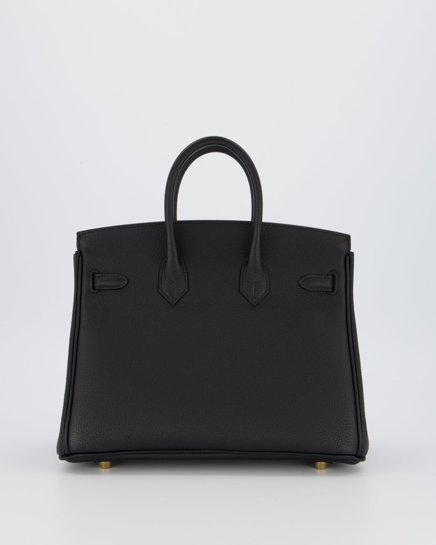 *SUPER RARE* Hermès Birkin 25 Retourne Bag in Noir Togo Leather with Permabrass Hardware