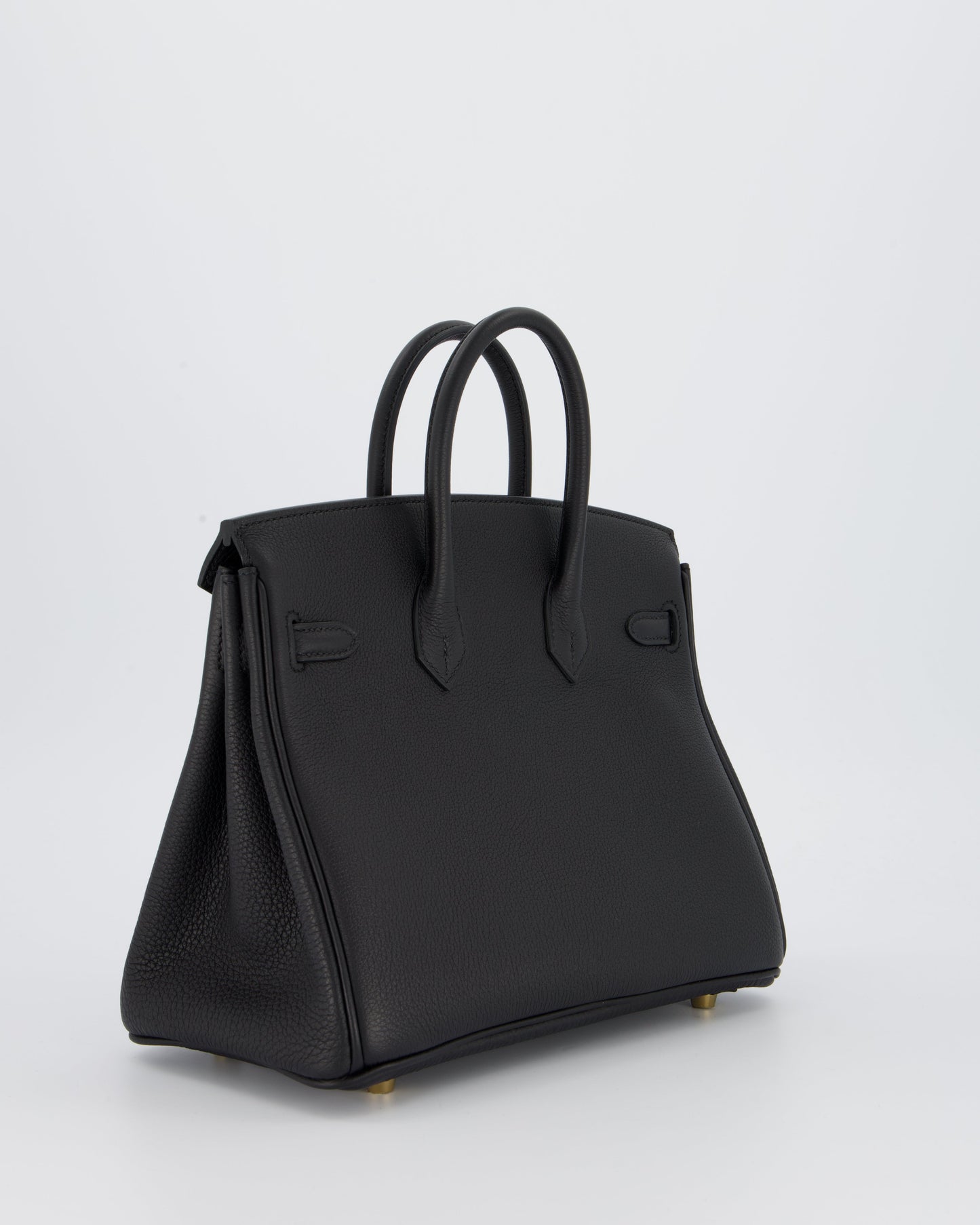 *SUPER RARE* Hermès Birkin 25 Retourne Bag in Noir Togo Leather with Permabrass Hardware