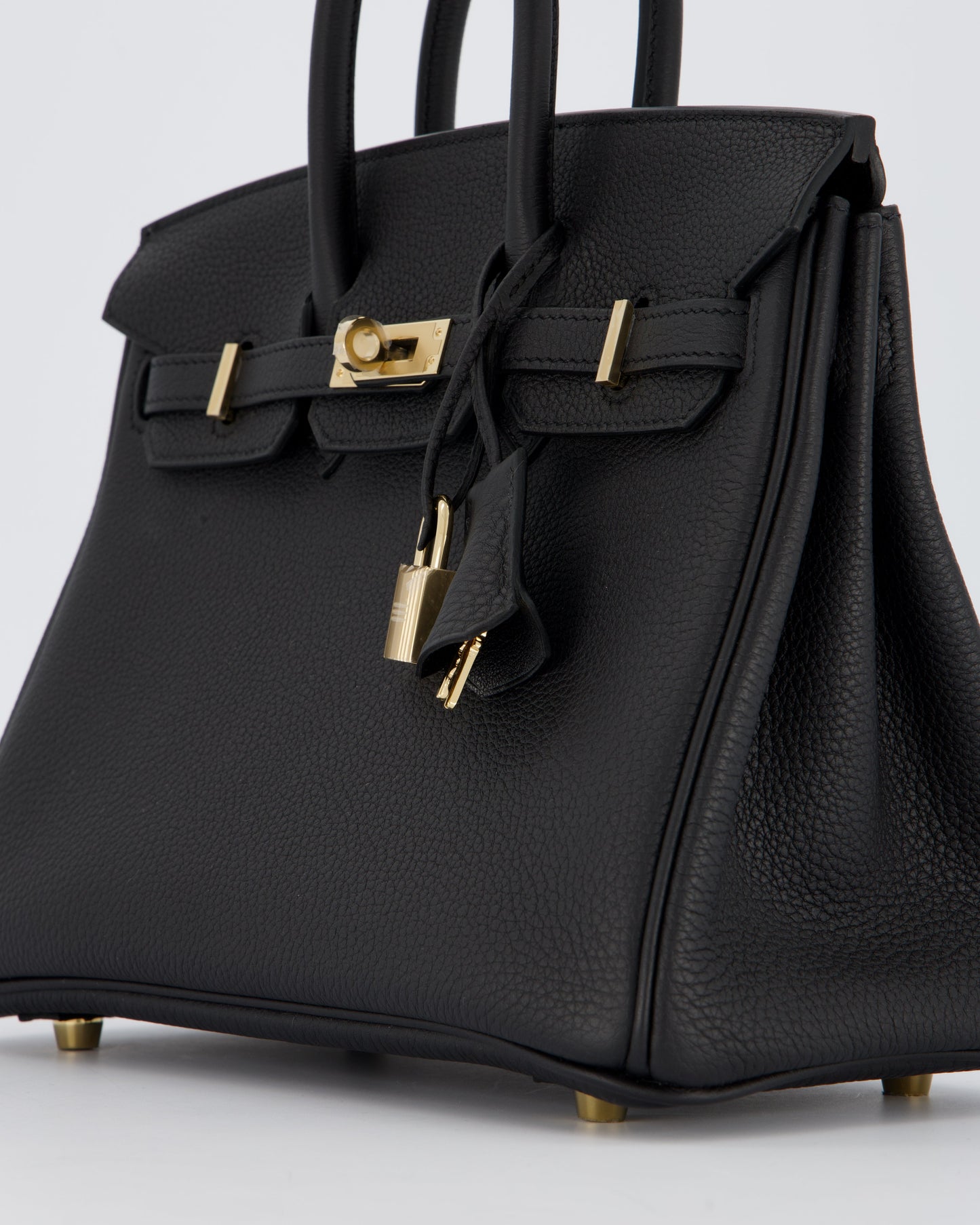 *SUPER RARE* Hermès Birkin 25 Retourne Bag in Noir Togo Leather with Permabrass Hardware