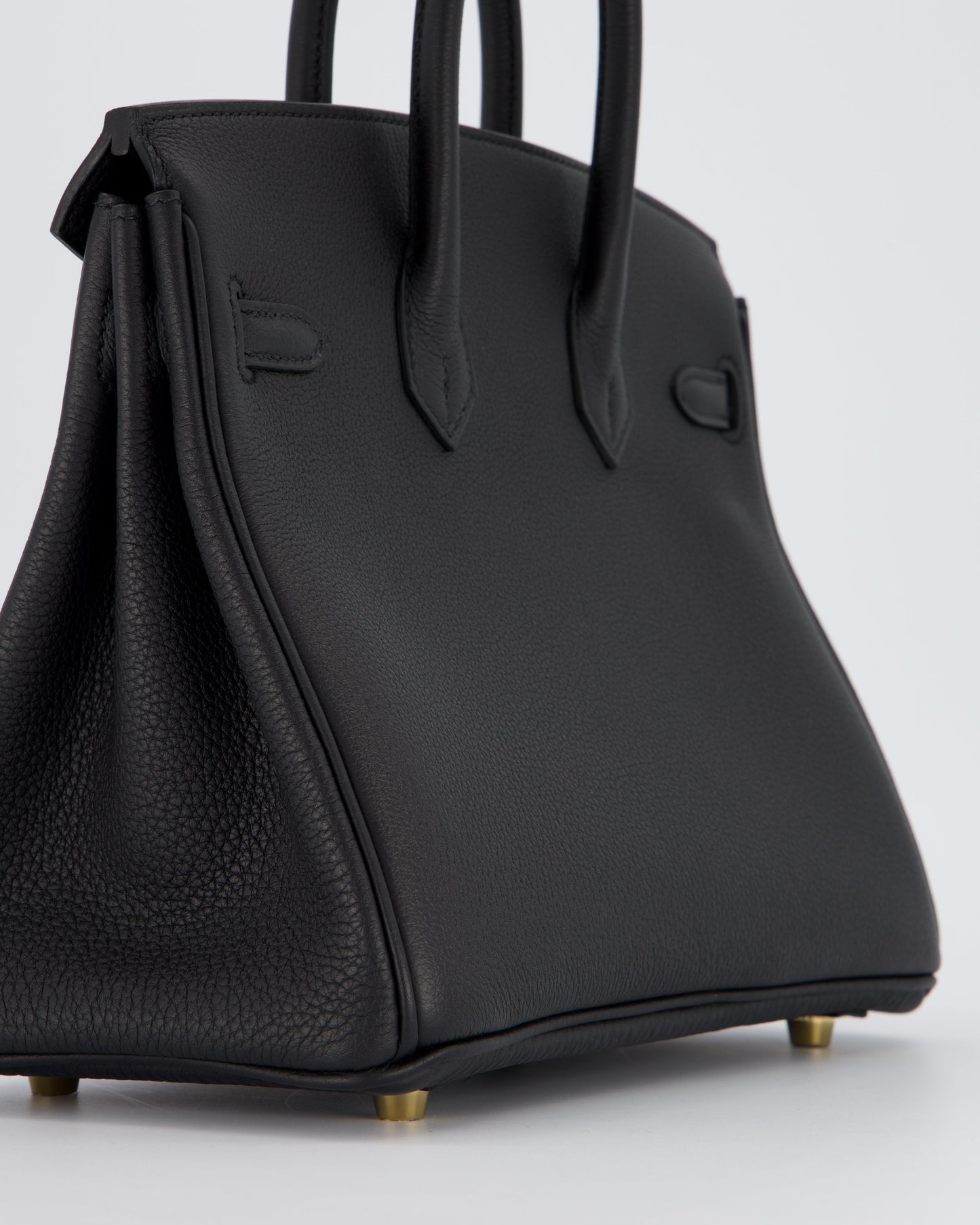 *SUPER RARE* Hermès Birkin 25 Retourne Bag in Noir Togo Leather with Permabrass Hardware