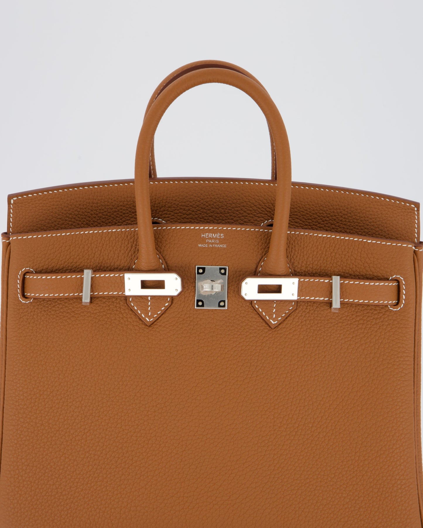 Hermès Birkin 25 Retourne Bag in Gold Togo Leather with Palladium Hardware