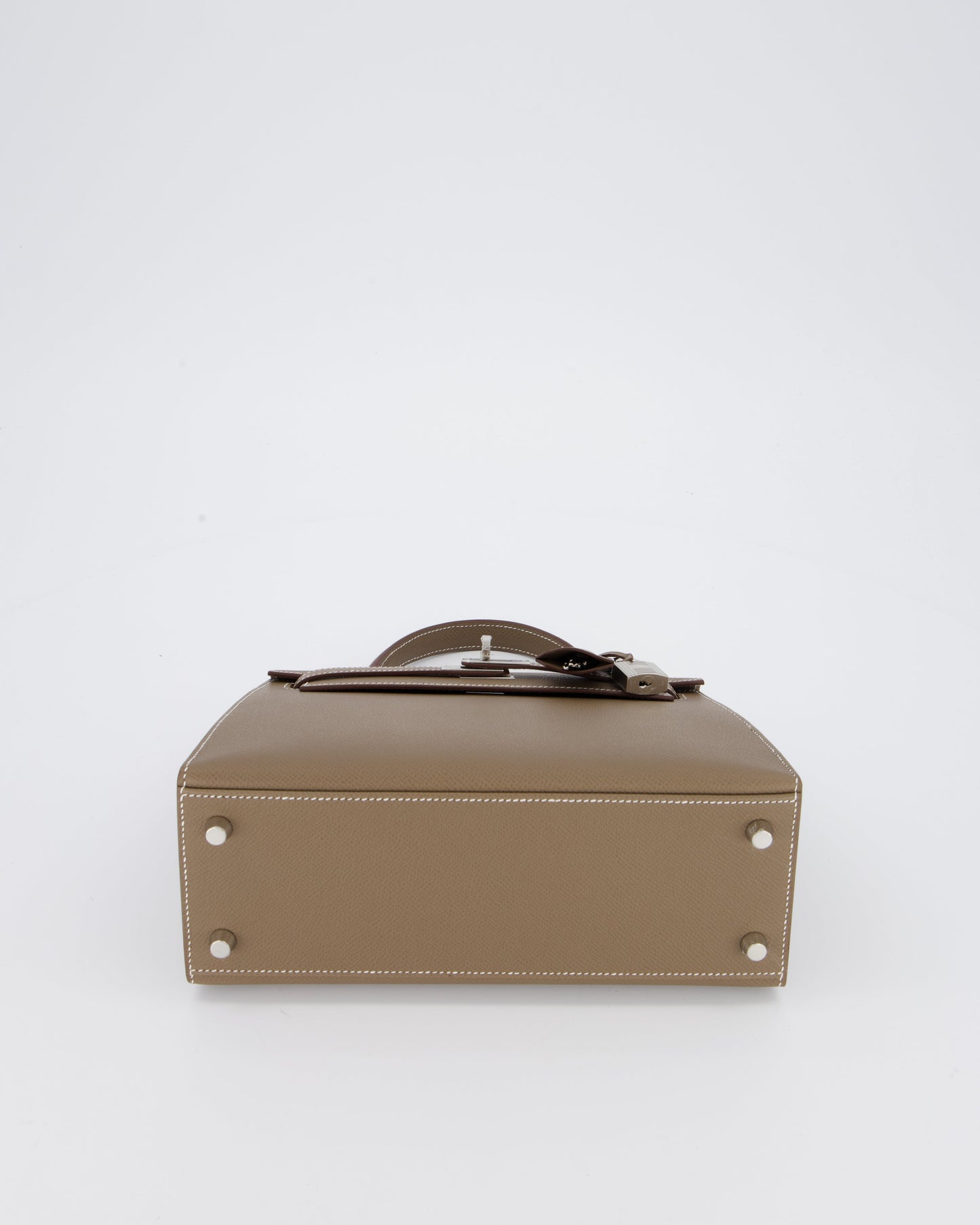 Hermès Kelly 25 Sellier Bag in Etoupe Epsom Leather with Palladium Hardware