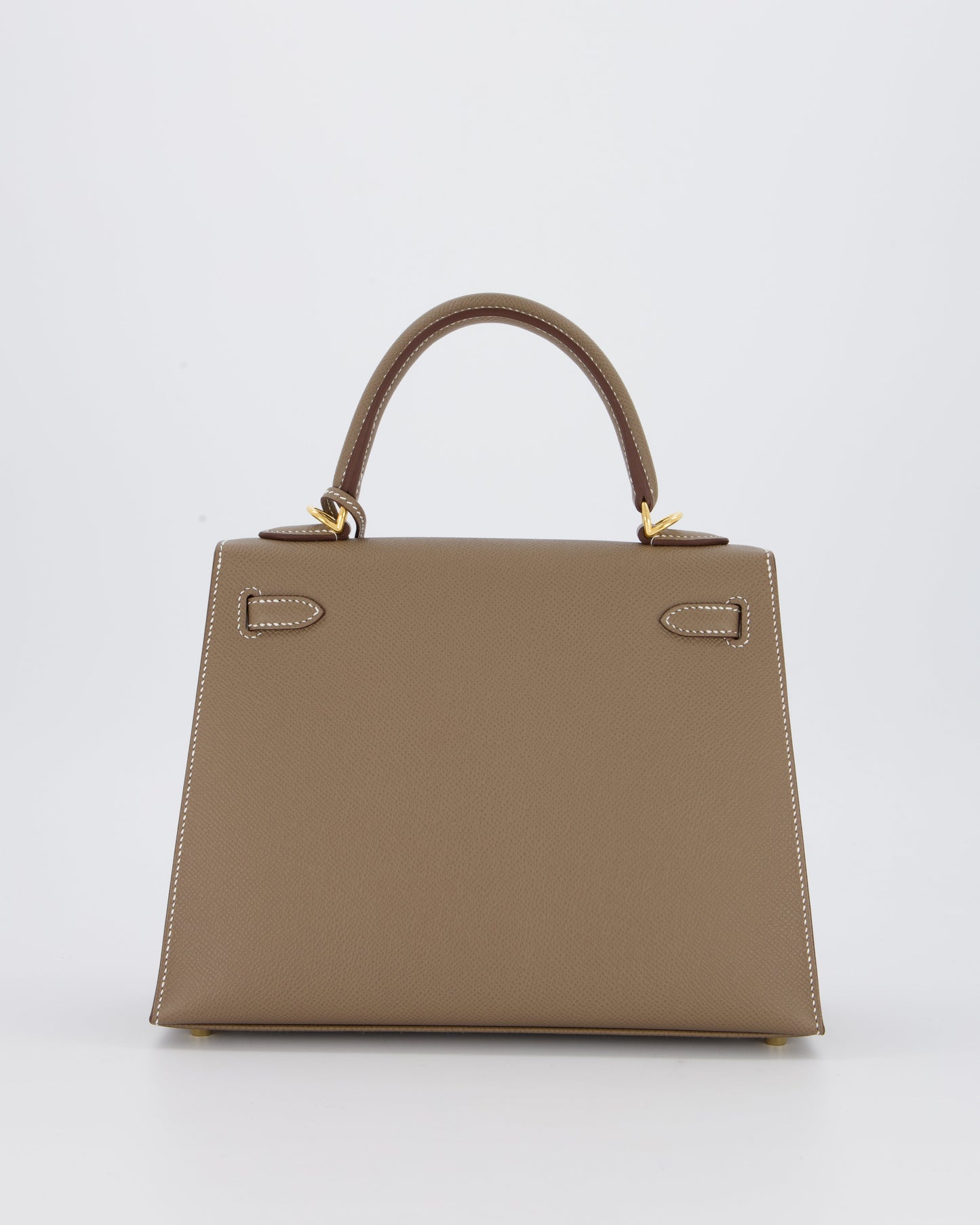Hermès Kelly 25 Sellier in Etoupe Epsom Leather with Gold Hardware