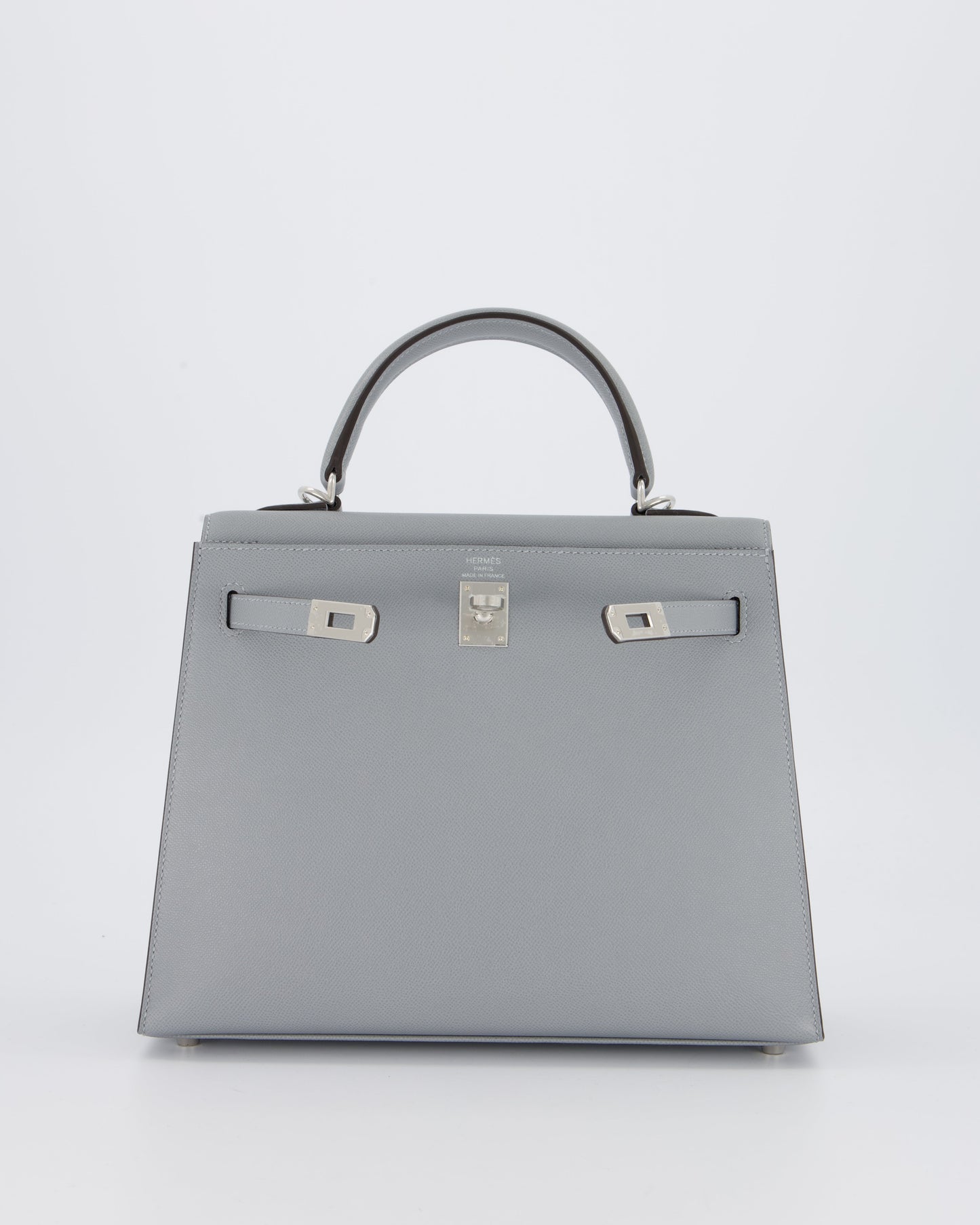 Hermès Kelly 25 Sellier Bag in Gris Pantin Epsom Leather with Palladium Hardware