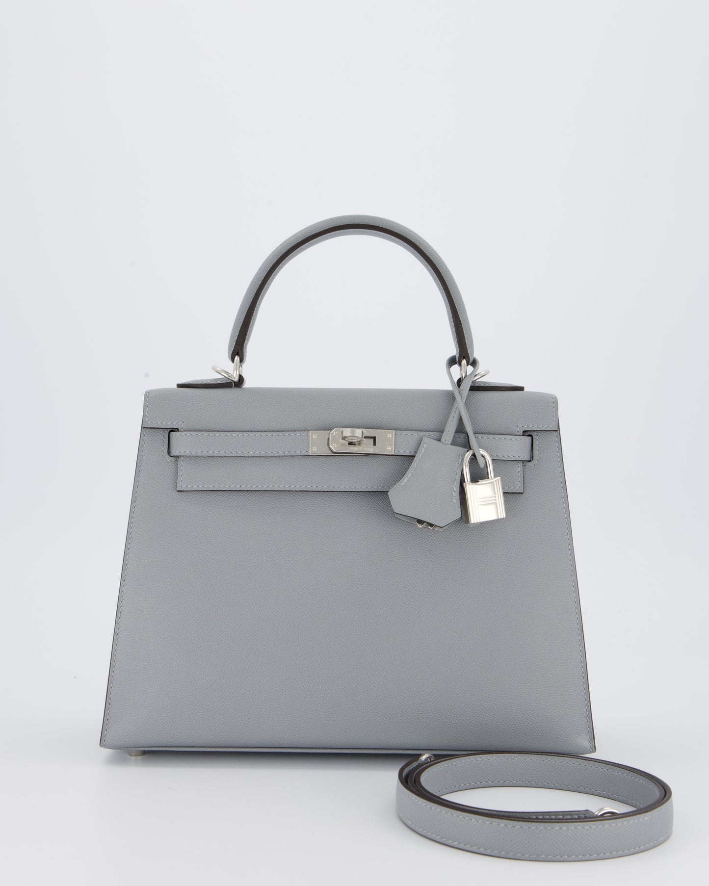 Hermès Kelly 25 Sellier Bag in Gris Pantin Epsom Leather with Palladium Hardware