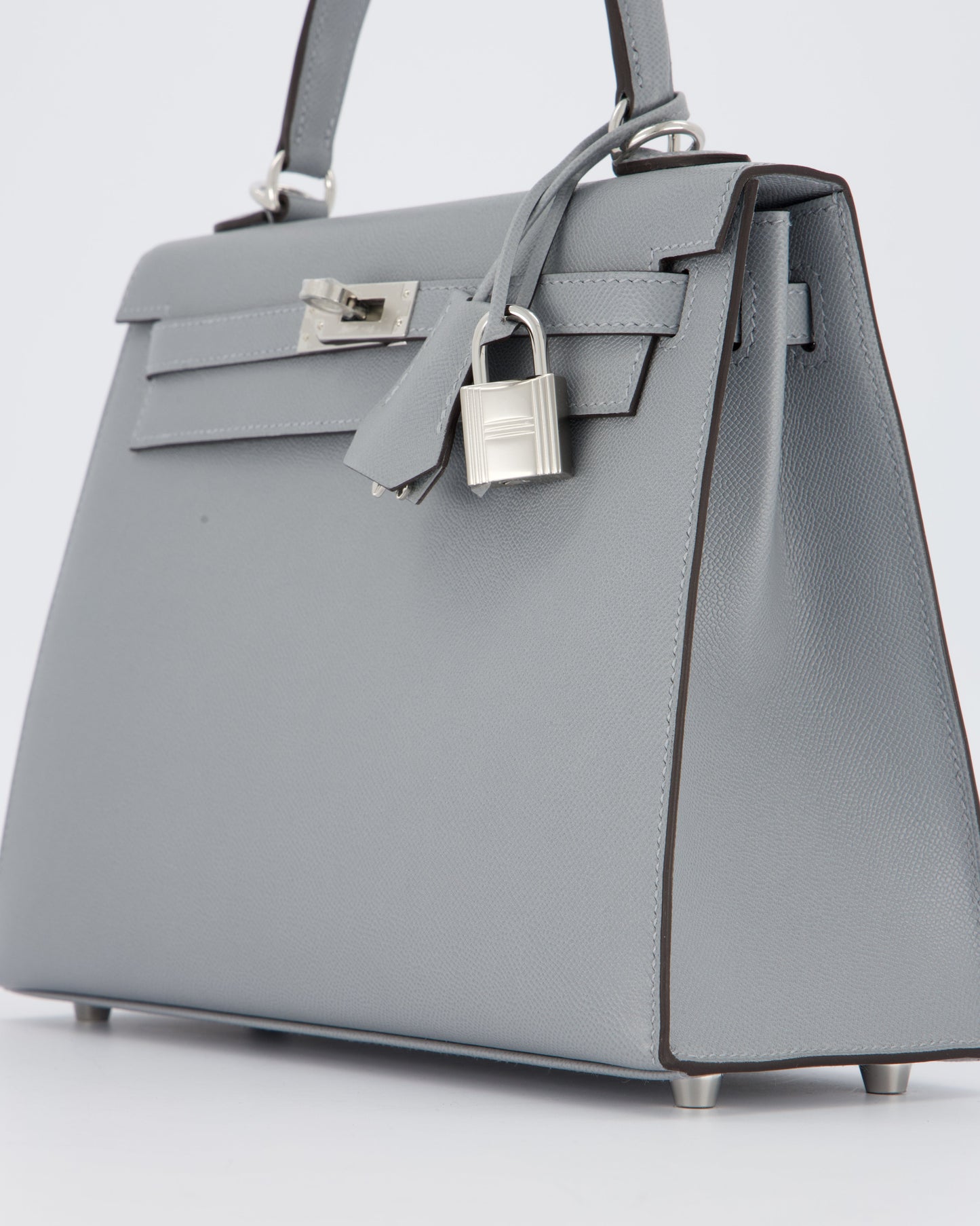 Hermès Kelly 25 Sellier Bag in Gris Pantin Epsom Leather with Palladium Hardware