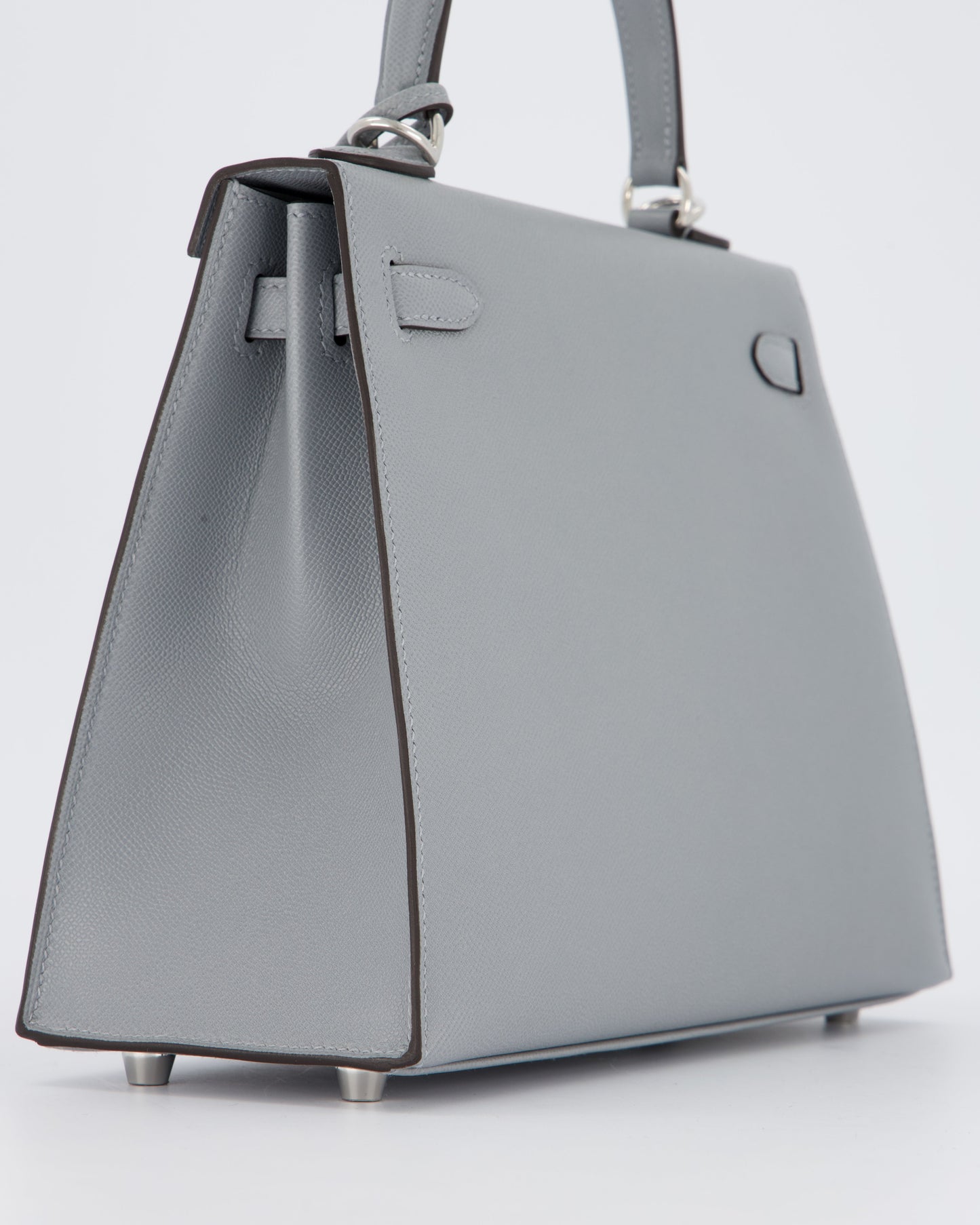 Hermès Kelly 25 Sellier Bag in Gris Pantin Epsom Leather with Palladium Hardware