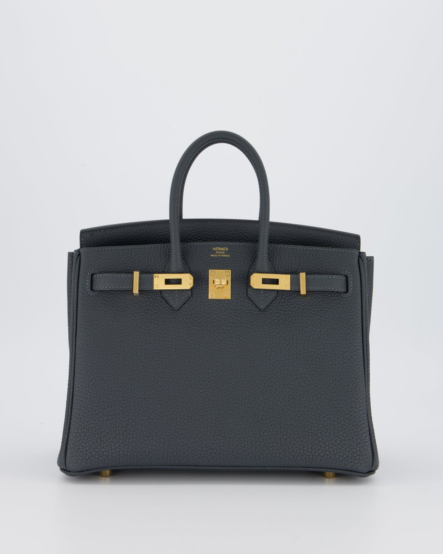 *RARE* Hermès Birkin 25 Retourne Bag in Gris Misty Togo Leather with Gold Hardware