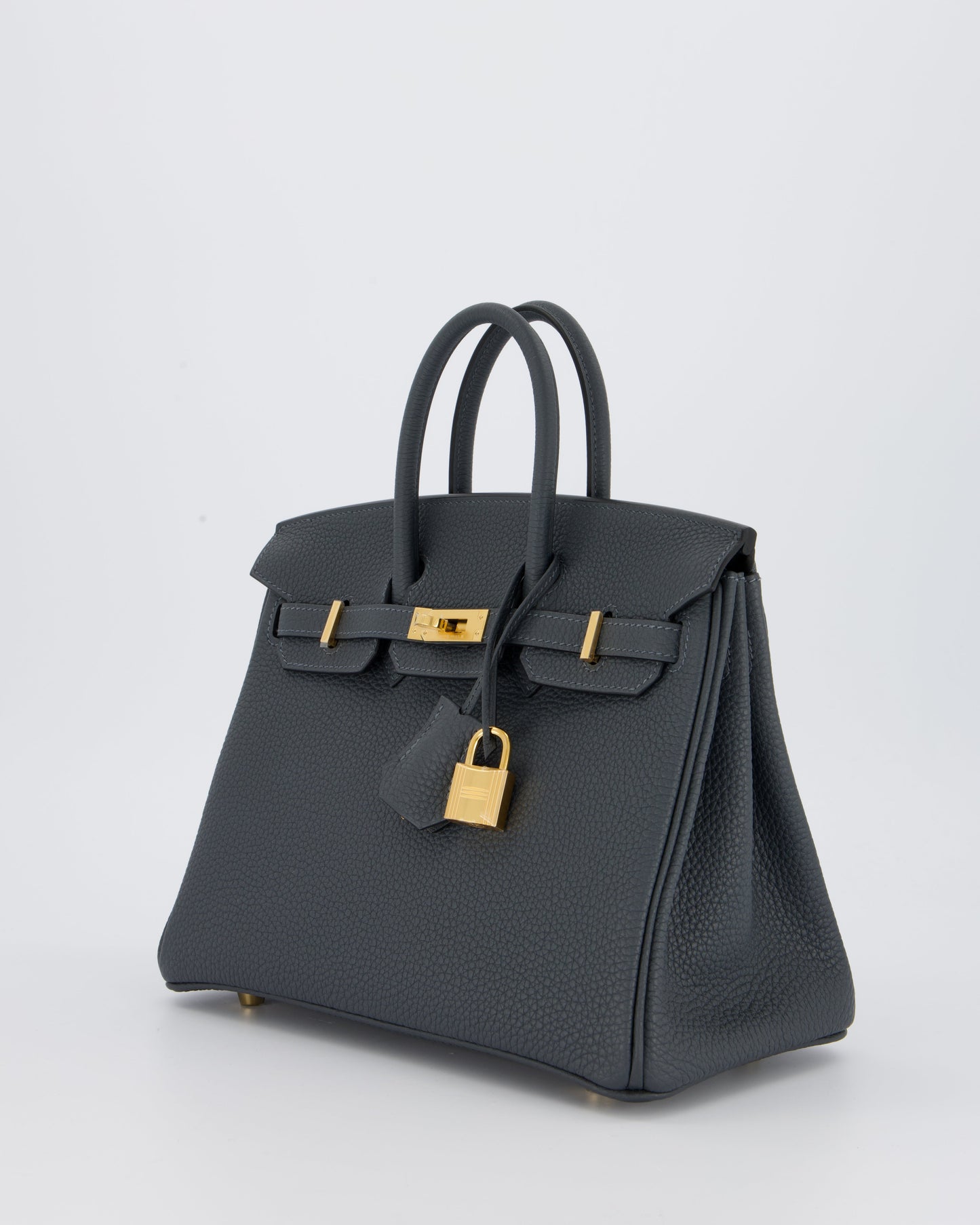 *RARE* Hermès Birkin 25 Retourne Bag in Gris Misty Togo Leather with Gold Hardware