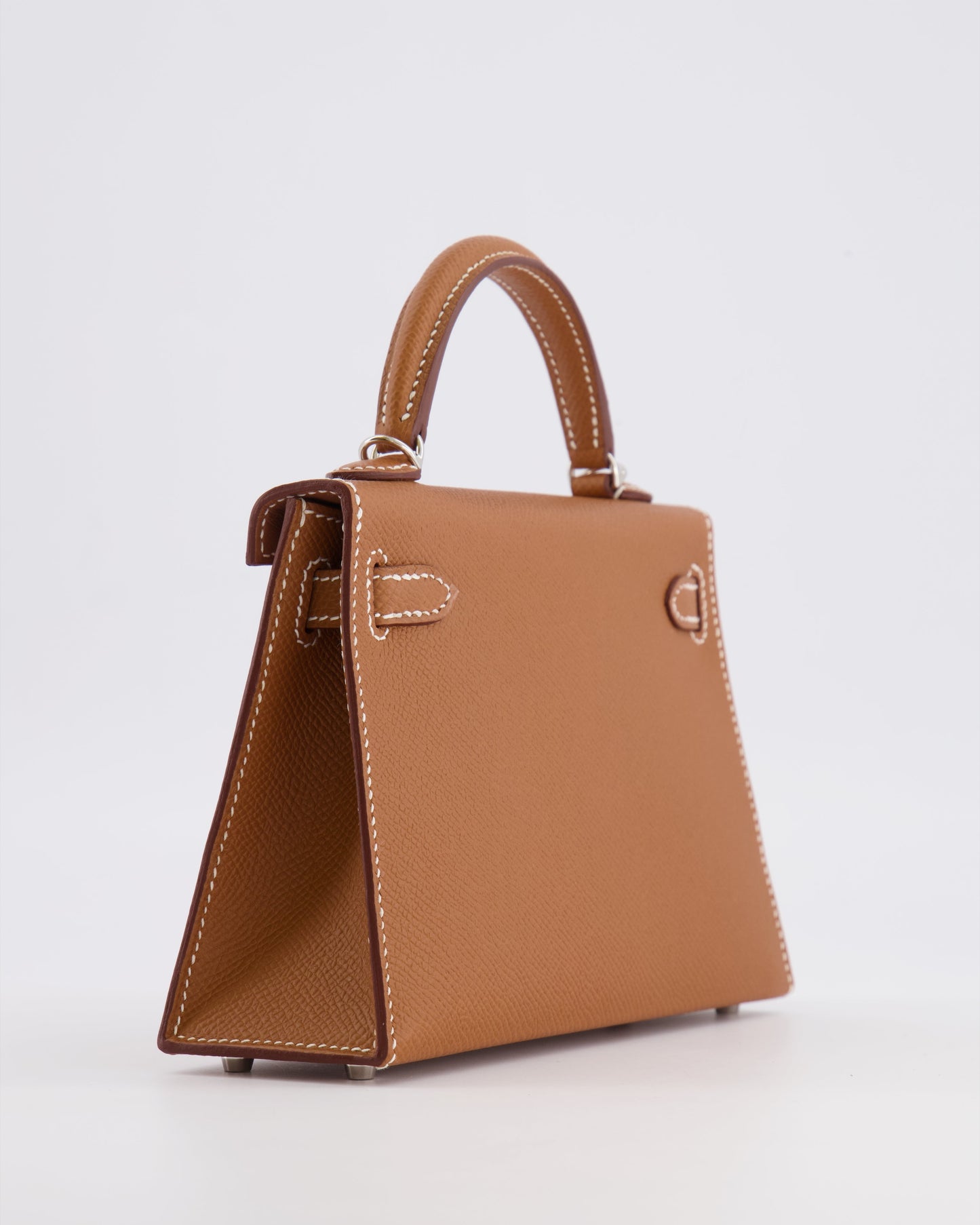 Hermès Mini Kelly II 20 Bag in Gold Epsom Leather with Palladium Hardware
