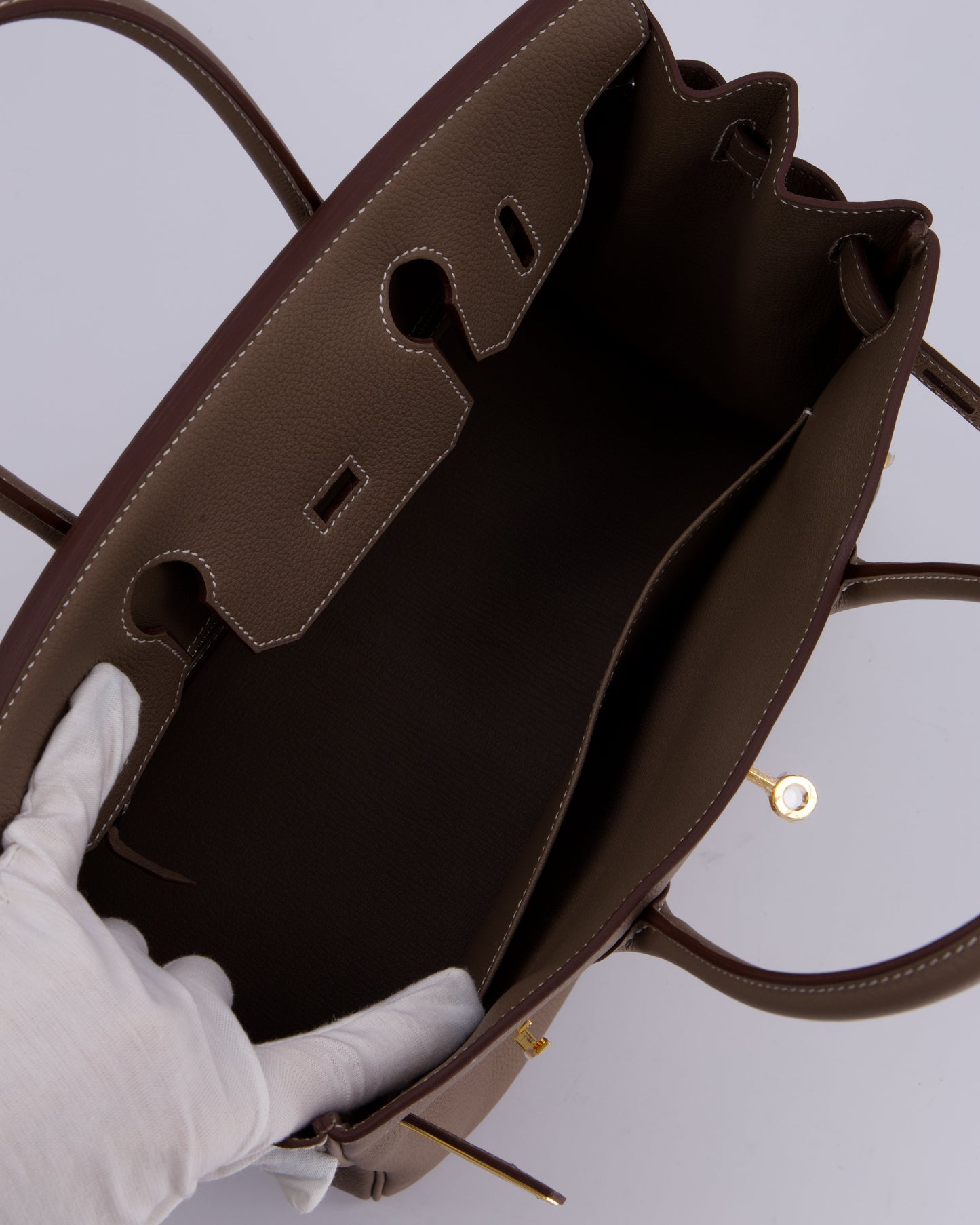 *HOLY GRAIL* Hermès Birkin 30 Retourne Bag in Etoupe Togo Leather with Gold Hardware