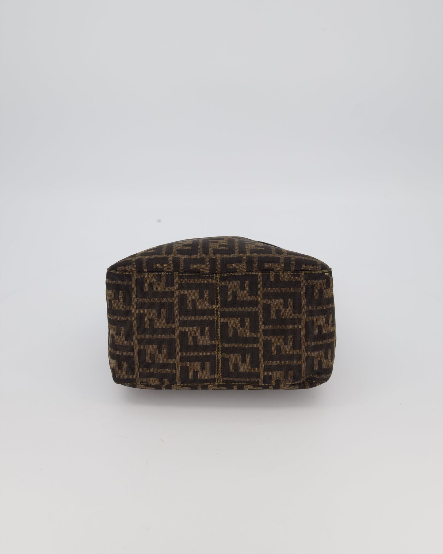Fendi Brown Vintage Zucca Tobacco Bag in Monogram Canvas and Leather with Gold Hardware