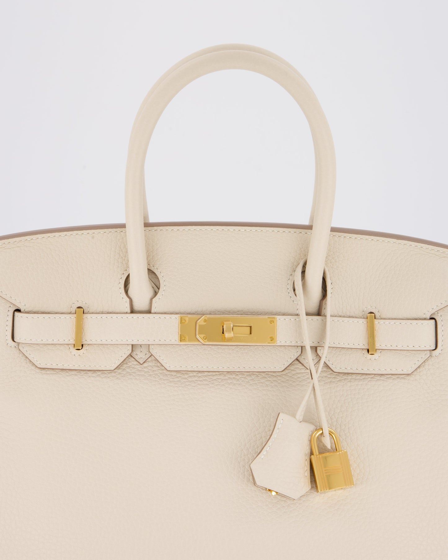 *VERY RARE* Hermès Birkin 30 Retourne Bag in Craie Togo Leather with Gold Hardware