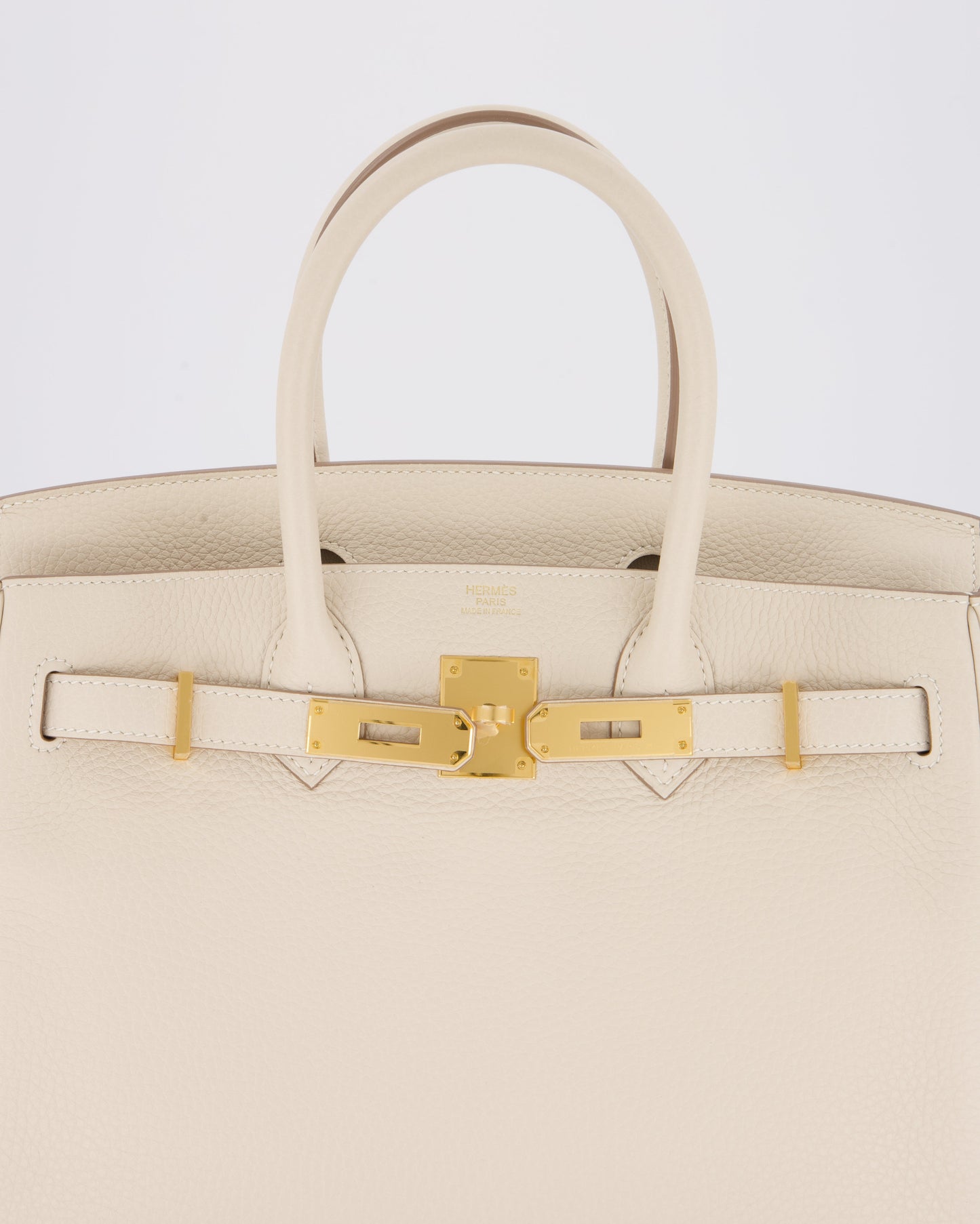 *VERY RARE* Hermès Birkin 30 Retourne Bag in Craie Togo Leather with Gold Hardware