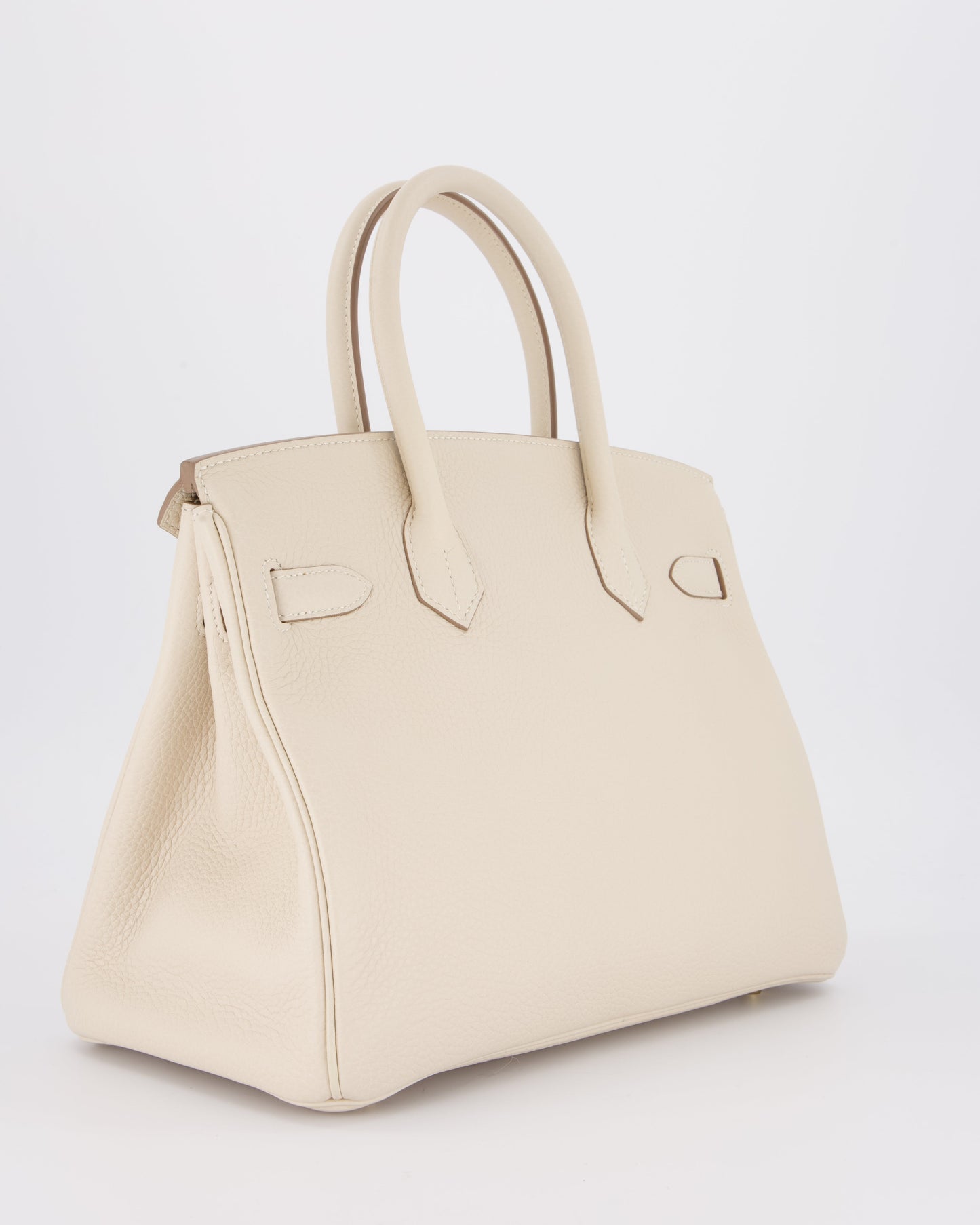 *VERY RARE* Hermès Birkin 30 Retourne Bag in Craie Togo Leather with Gold Hardware