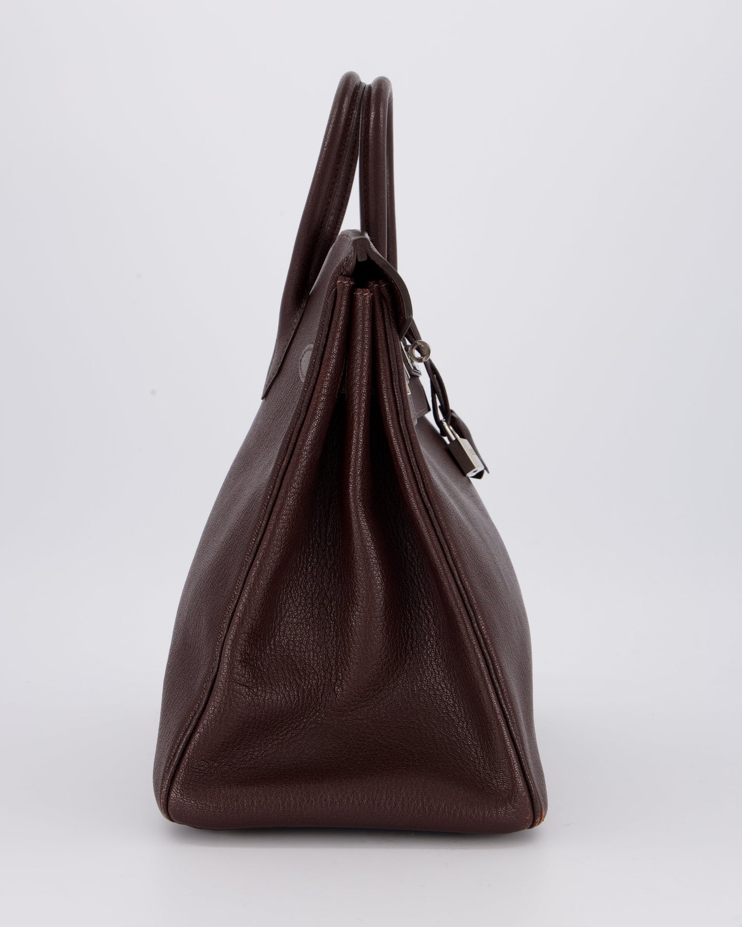 *RARE* Hermès HAC 32 Bag in Chocolat Chèvre Mysore Leather with Palladium Hardware