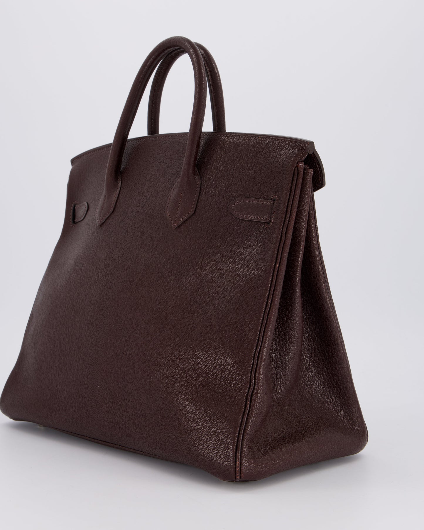 *RARE* Hermès HAC 32 Bag in Chocolat Chèvre Mysore Leather with Palladium Hardware