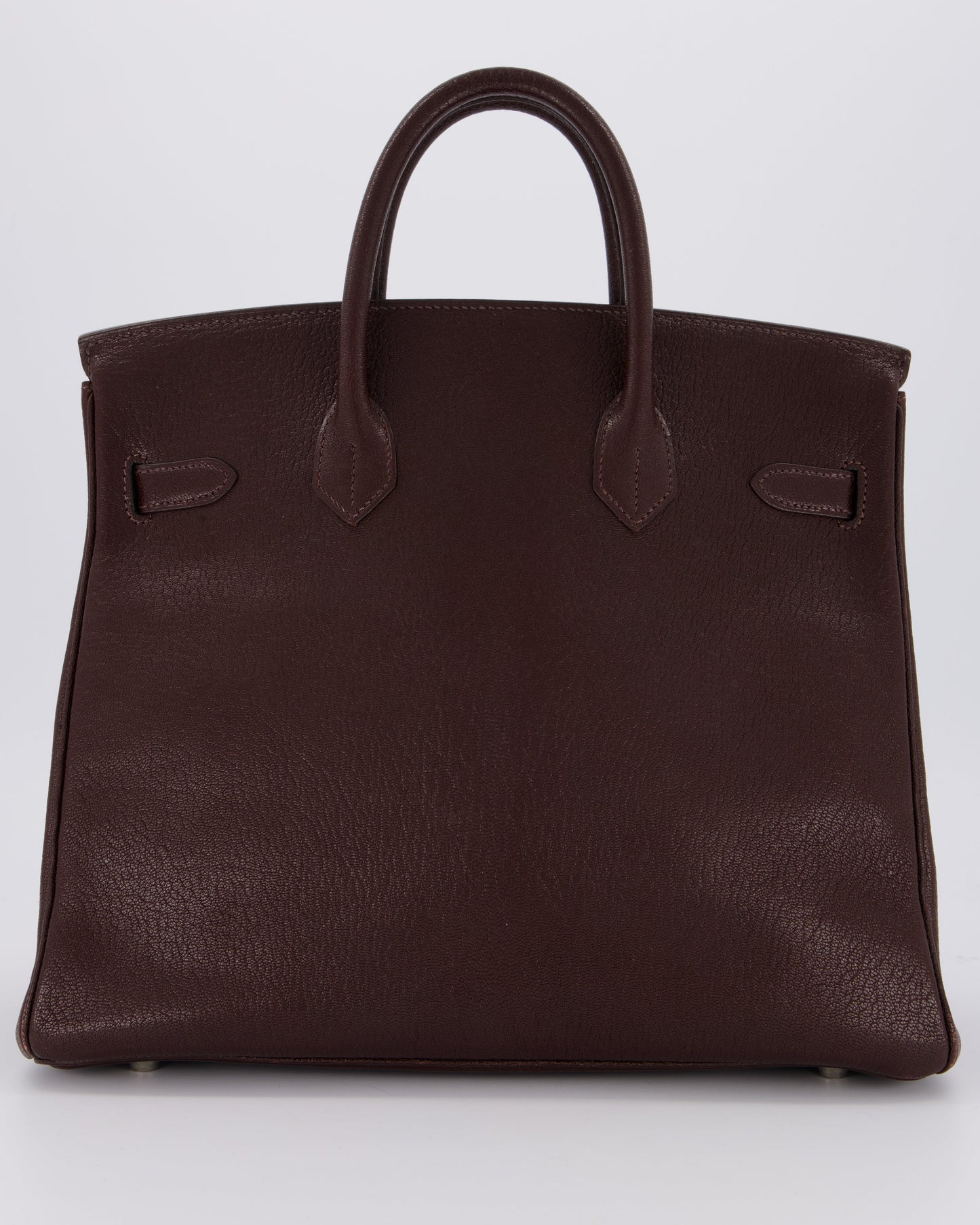 *RARE* Hermès HAC 32 Bag in Chocolat Chèvre Mysore Leather with Palladium Hardware