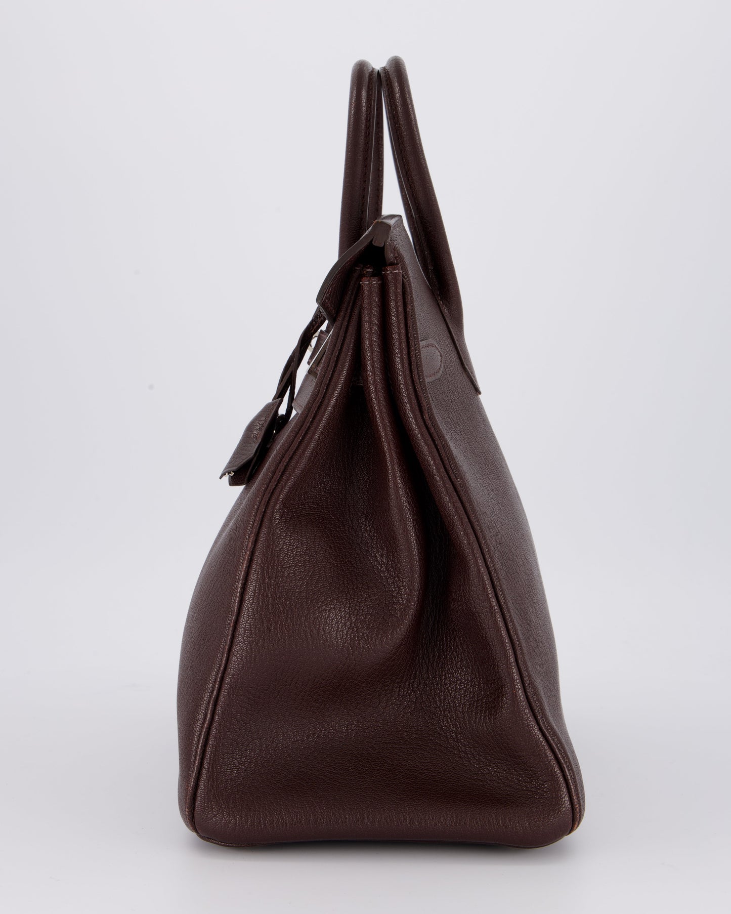 *RARE* Hermès HAC 32 Bag in Chocolat Chèvre Mysore Leather with Palladium Hardware