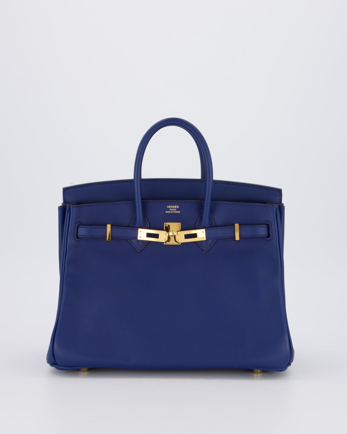 Hermès Birkin 25 Retourne Bag in Bleu Saphir Swift Leather with Gold Hardware