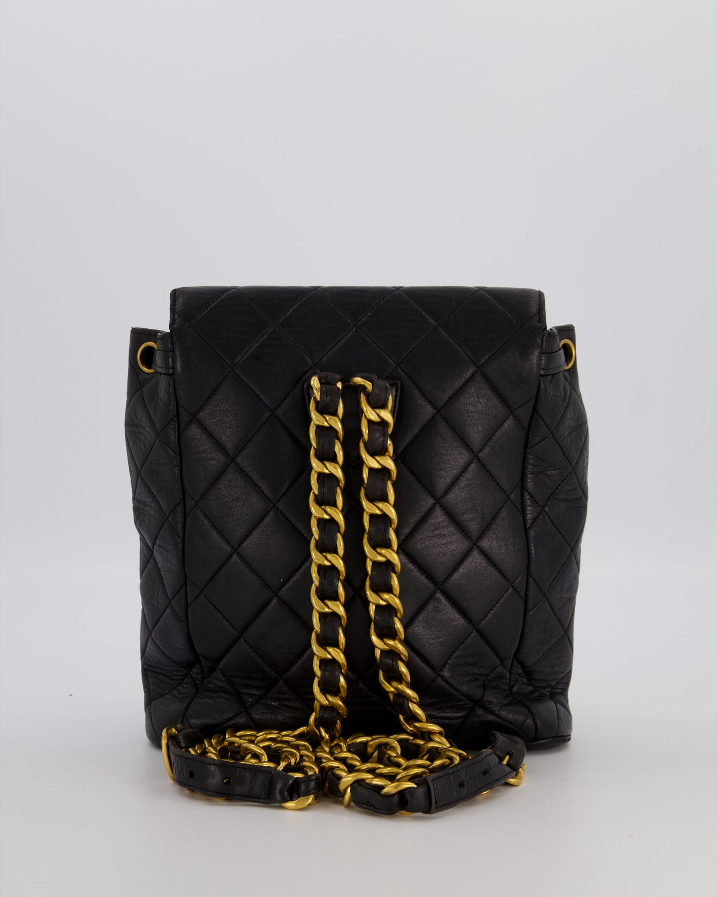 Chanel Black Mini Duma Backpack Bag in Lambskin Leather with 24K Gold Hardware