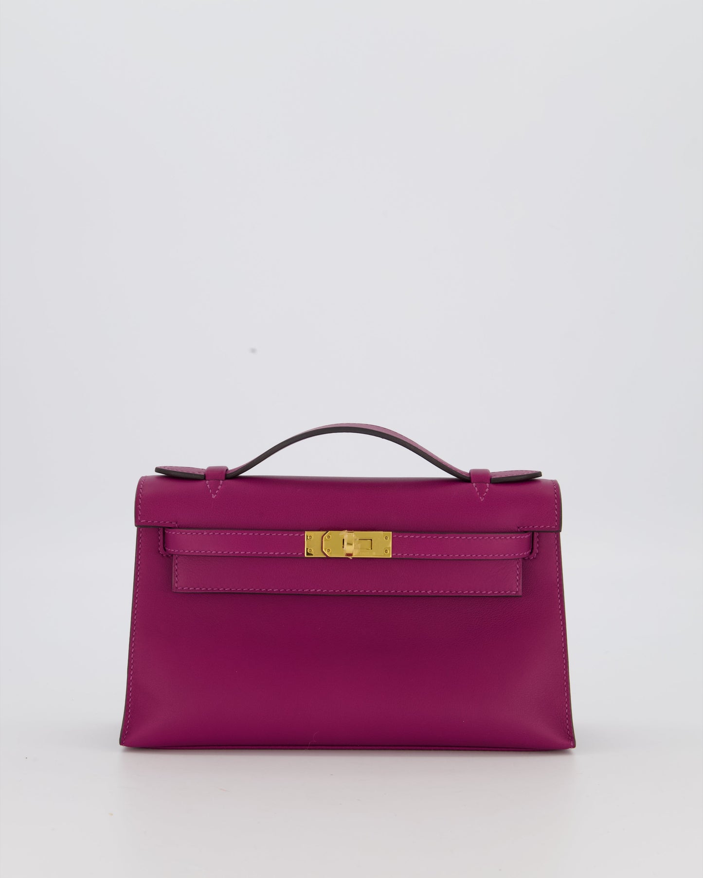 *RARE COLOUR* Hermès Kelly Pochette Bag in Anemone Swift Leather and Gold Hardware