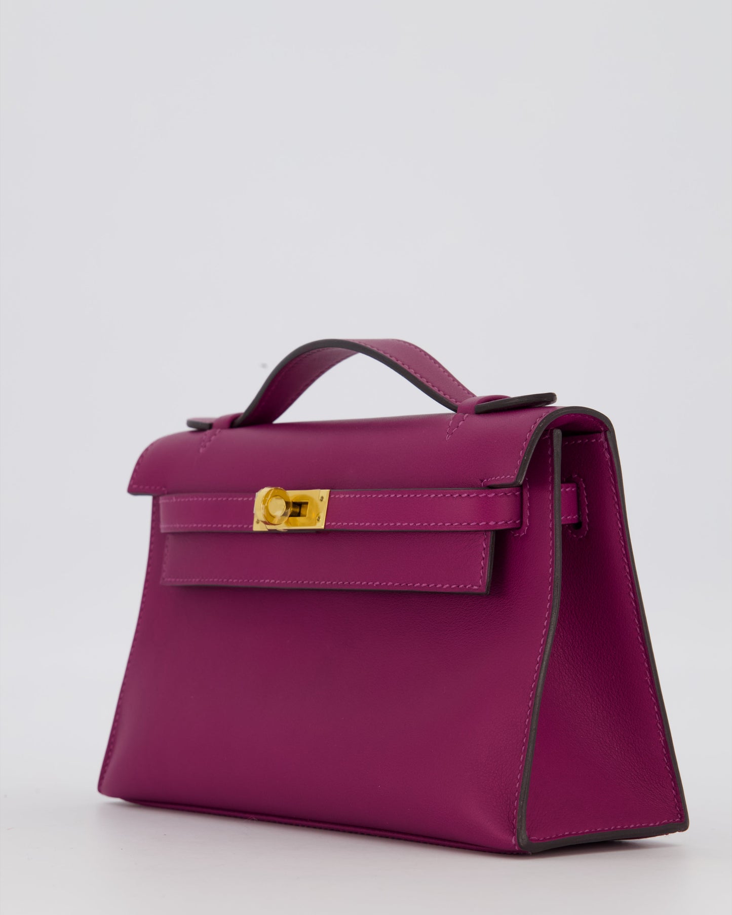 *RARE COLOUR* Hermès Kelly Pochette Bag in Anemone Swift Leather and Gold Hardware